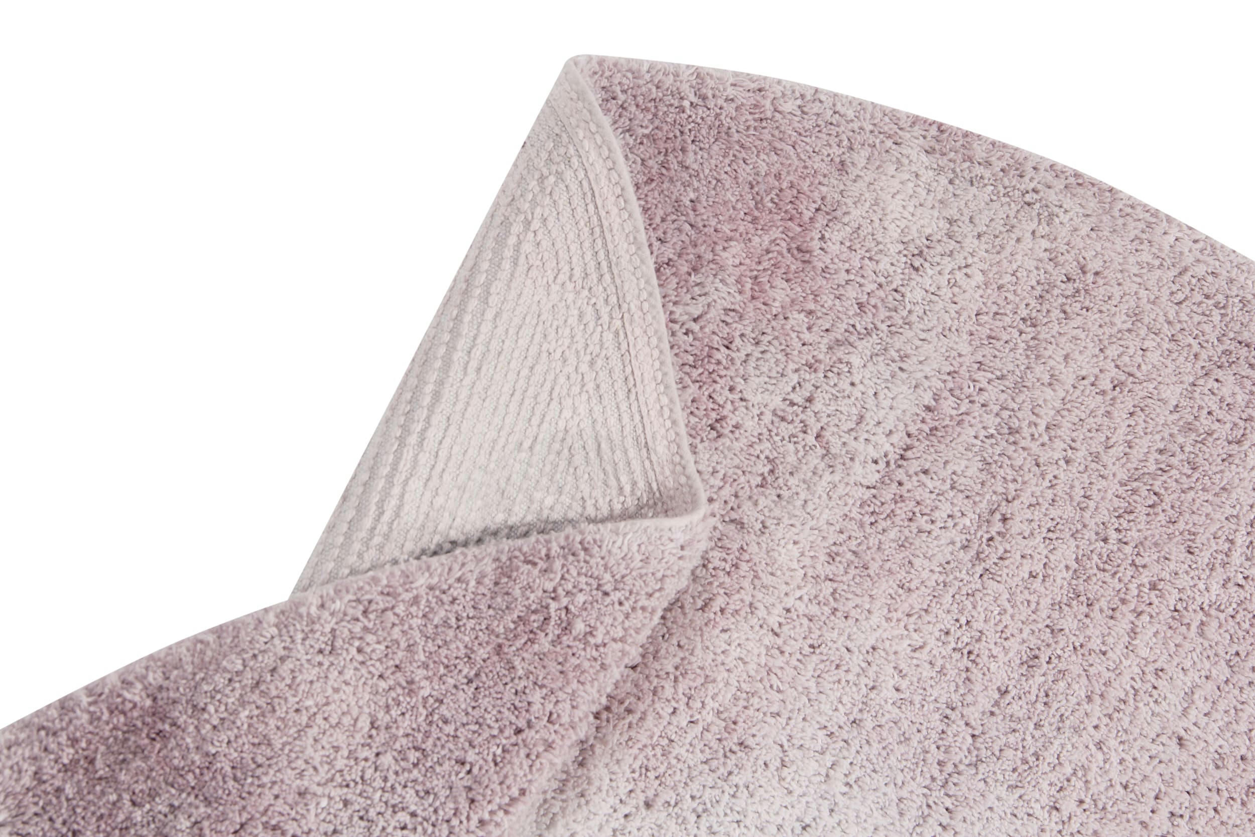 DÉGRADÉ - Tapis coton rond dégradé rose vintage D150