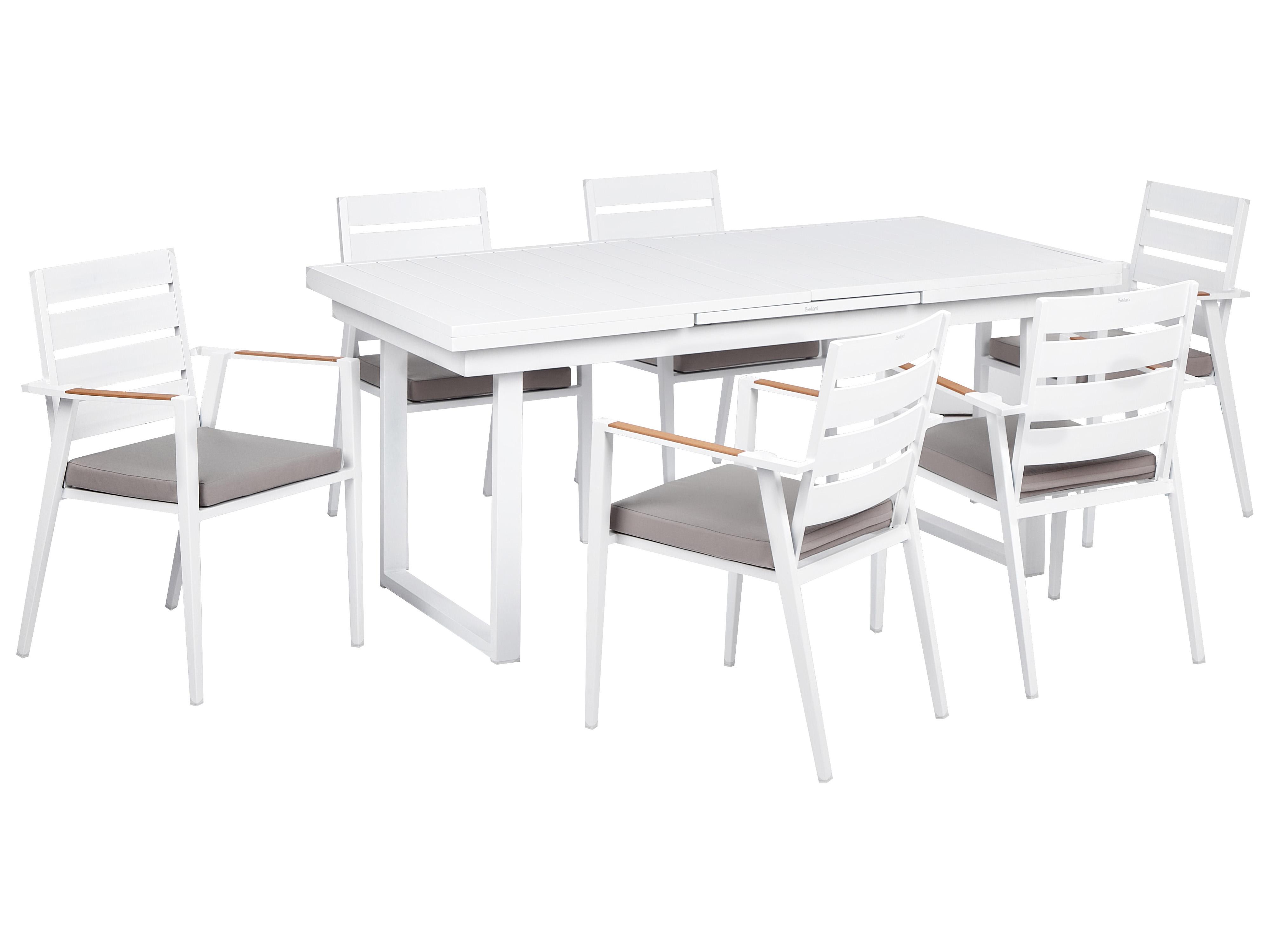 Garden Dining Set 6 Seater VALCANETTO/TAVIANO with Cushions Metal Grey