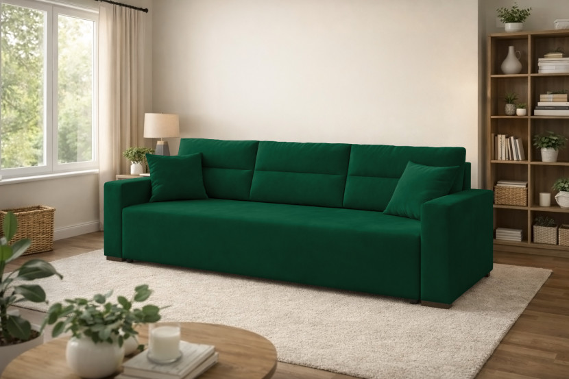 Sofa Rozkładana Z Funkcją Spania Kanapa Luno Od Producenta | Zielony
