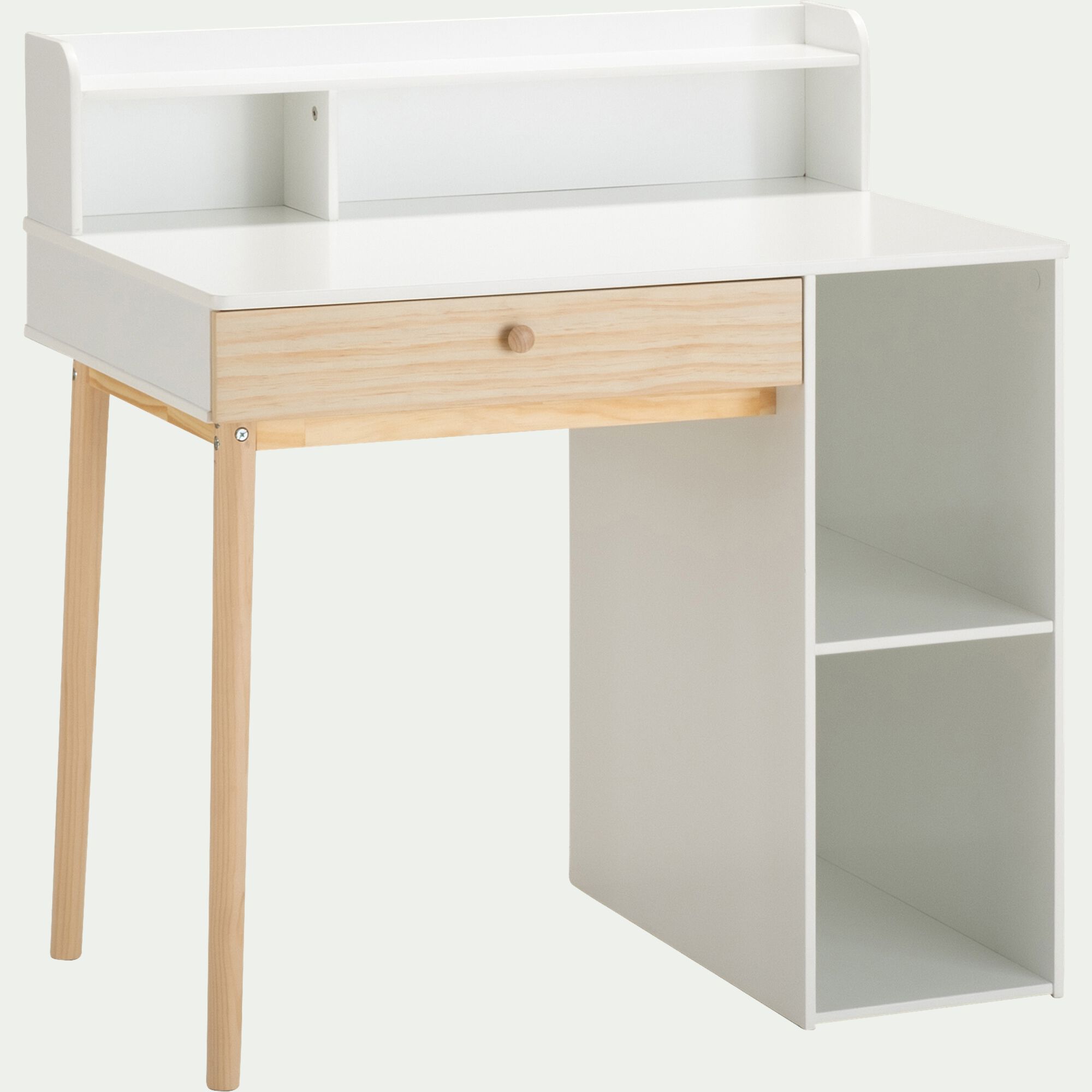 DIEGO - Bureau enfant avec rangement en bois - blanc