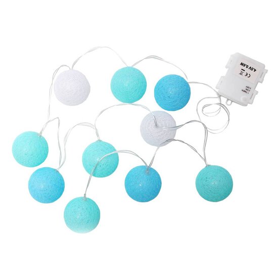10 LED Blue Cotton Ball Lights 1.65m