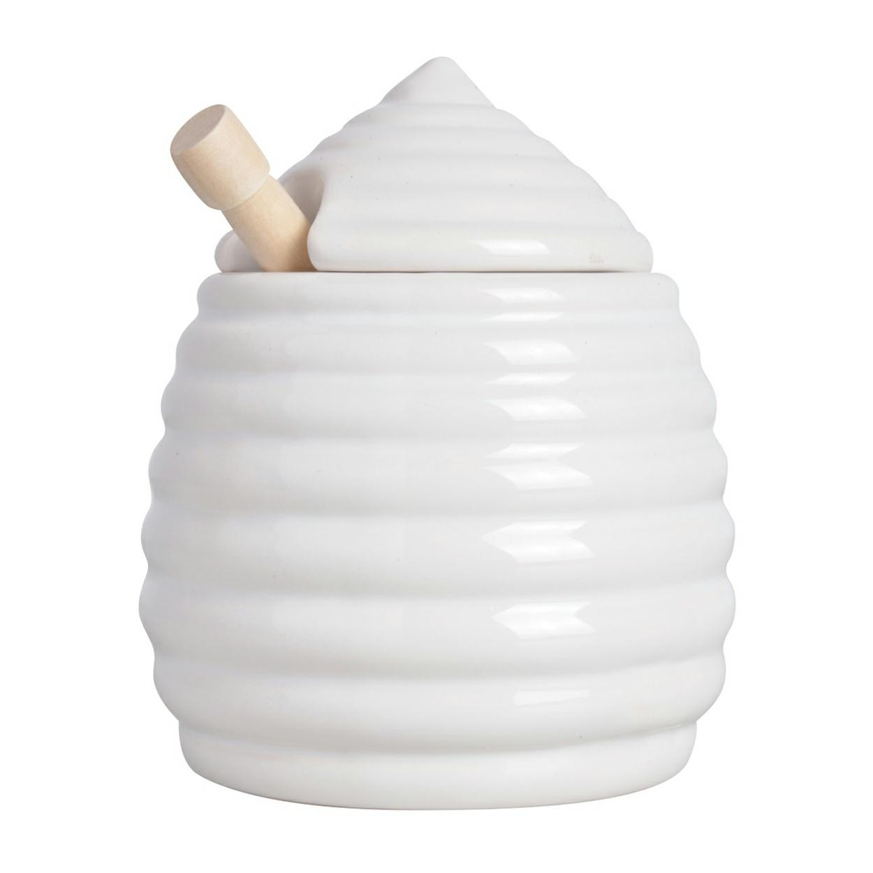 Porcelanowy słoik na miód ul z łyżeczką dekoracyjny