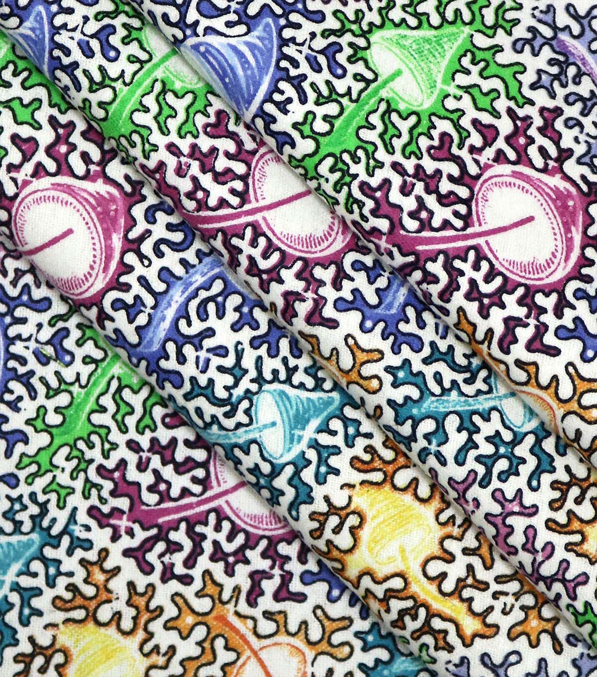 Mushrooms on White Super Snuggle Flannel Fabric