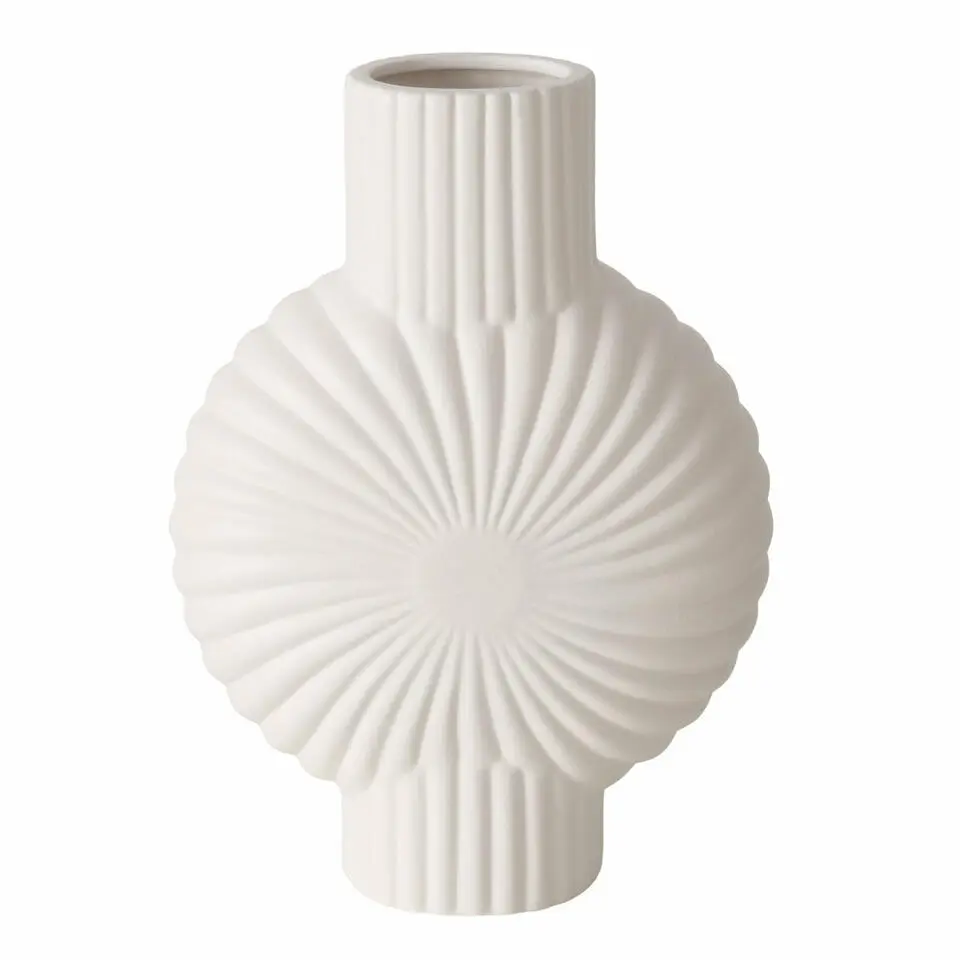 Boltze Bloemenvaas Venice - wit - keramiek - D20 x H28 cm