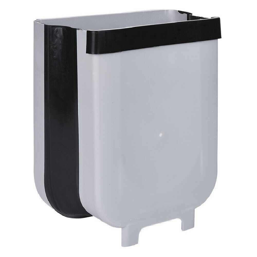 Poubelle de porte amovible et rétractable 8 L gris
