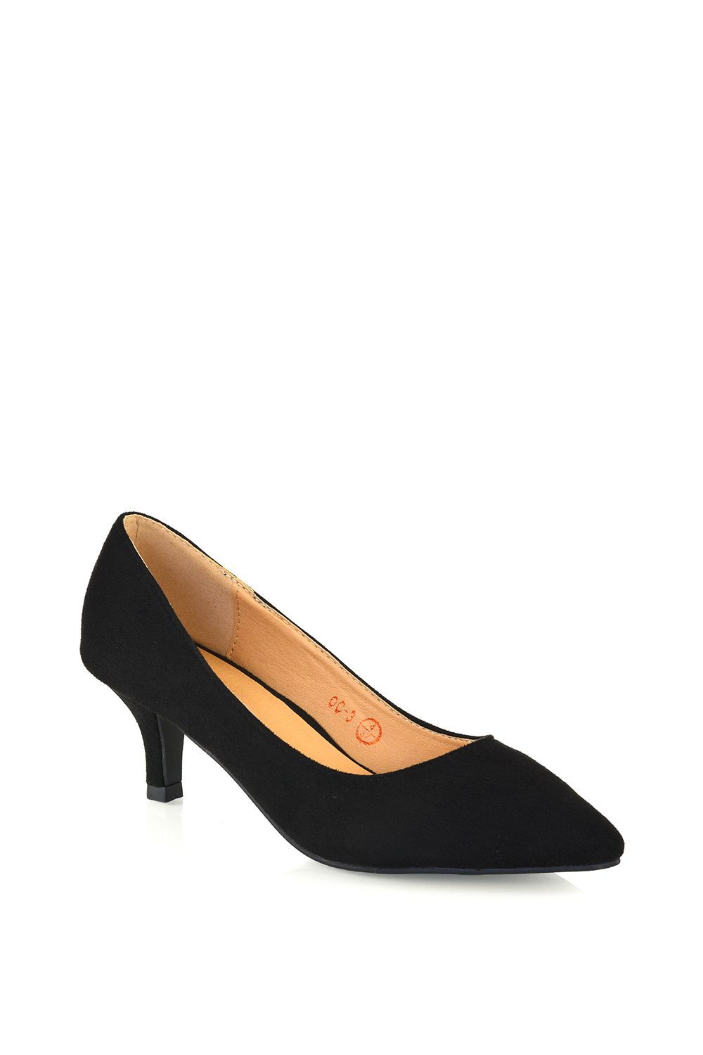 XY London Cali' Pointed Toe Low Stiletto Kitten High Heel Court Shoes
