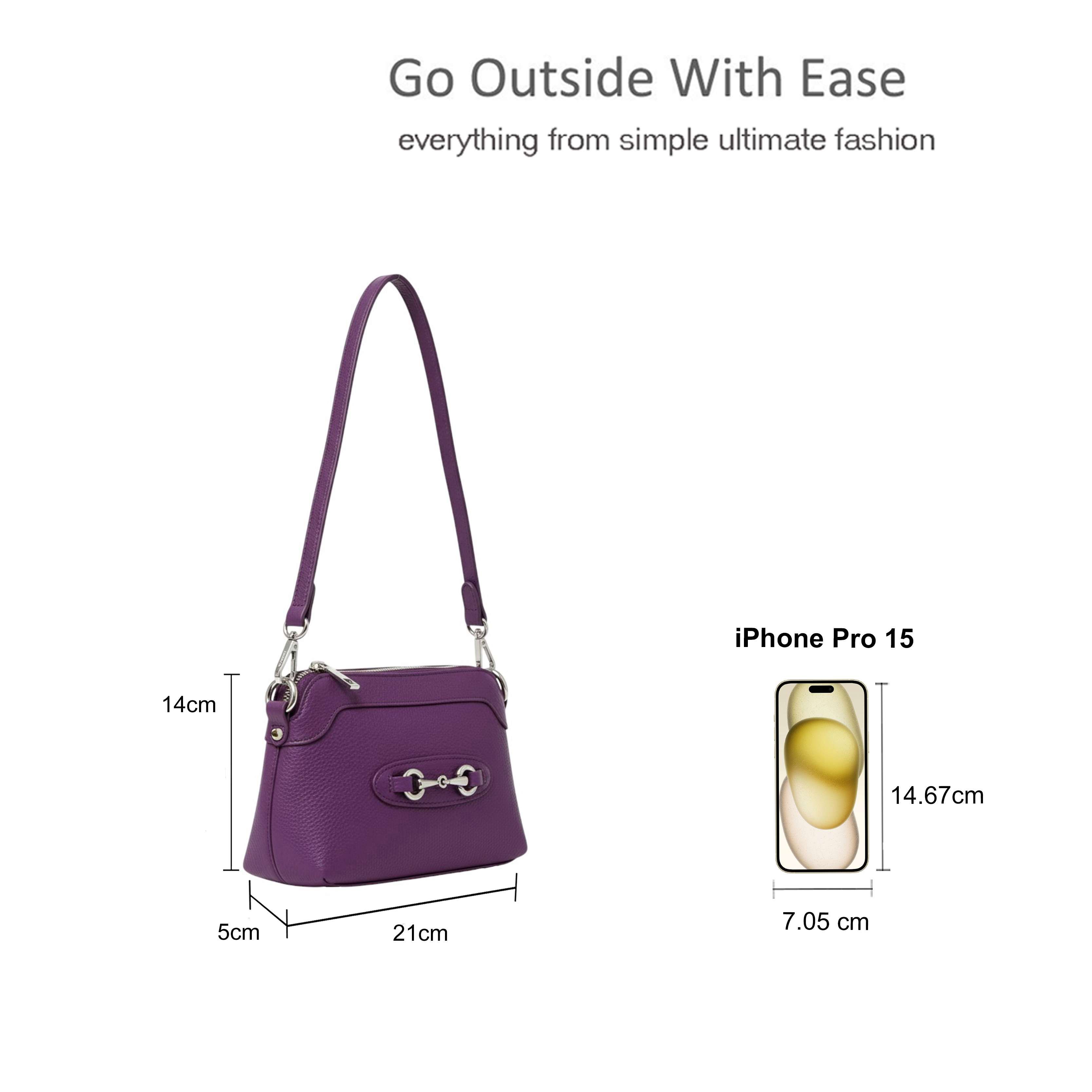 Kitise Silver Buckle Style Small Crossbody Bag