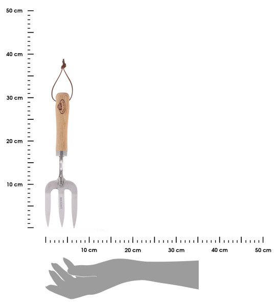 Widełki ogrodnicze stalowe brązowe 30x8 cm z drewnianą rączką