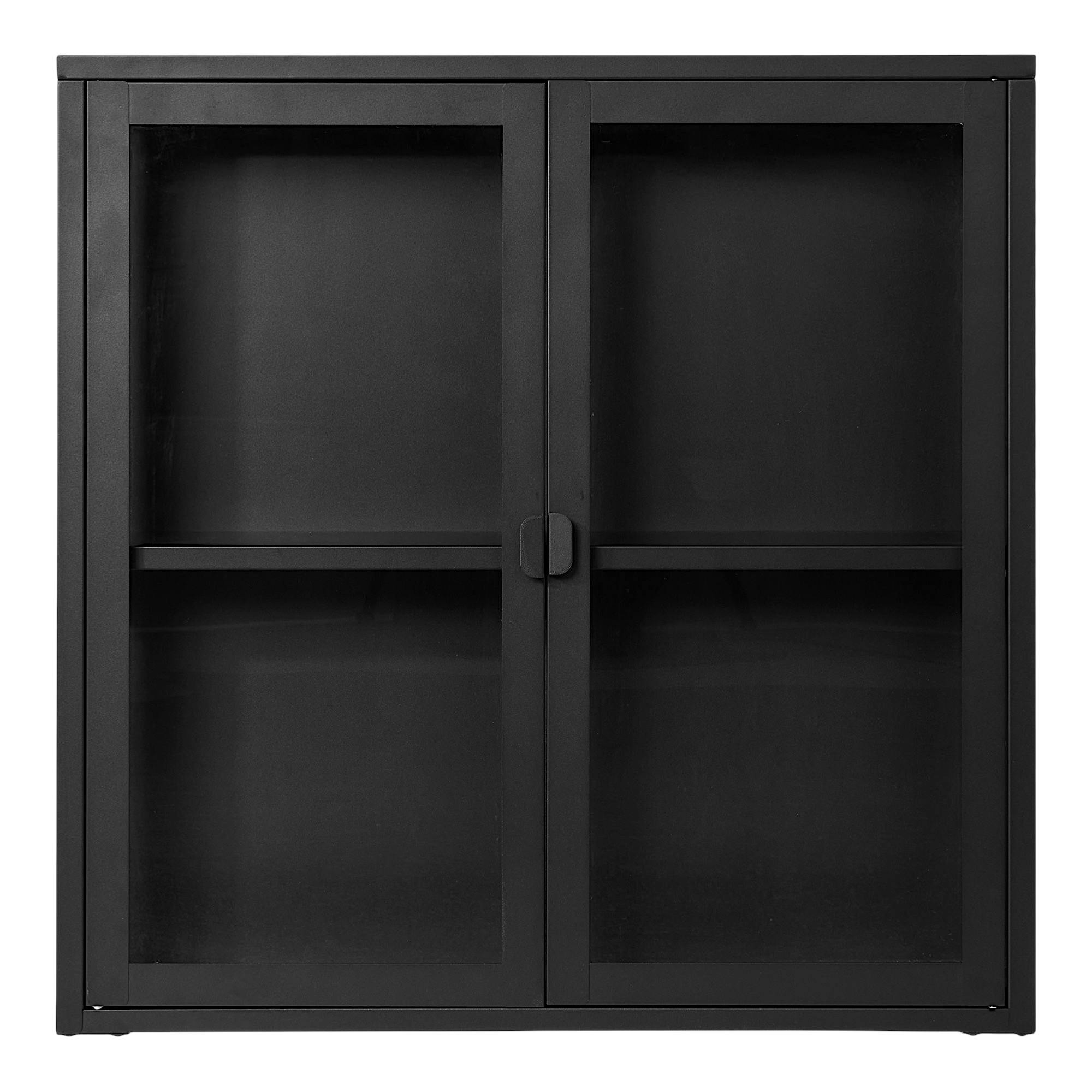 Vitrine murale métal verre 2 portes 80 cm ODENSE