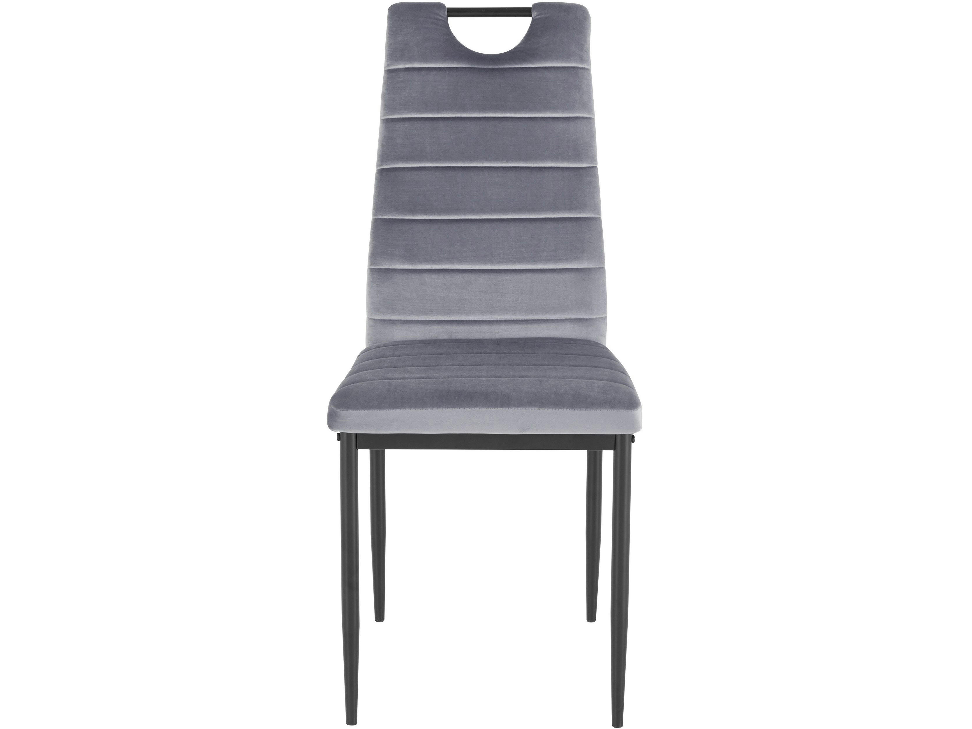 MANDY - Lot de 2 chaises de salle à manger en velours gris