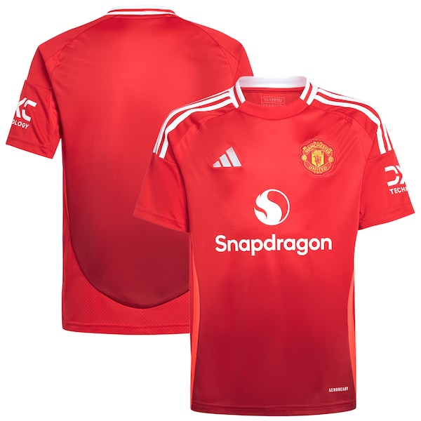 Manchester United adidas Youth 2024/25 Home Replica Jersey - Red