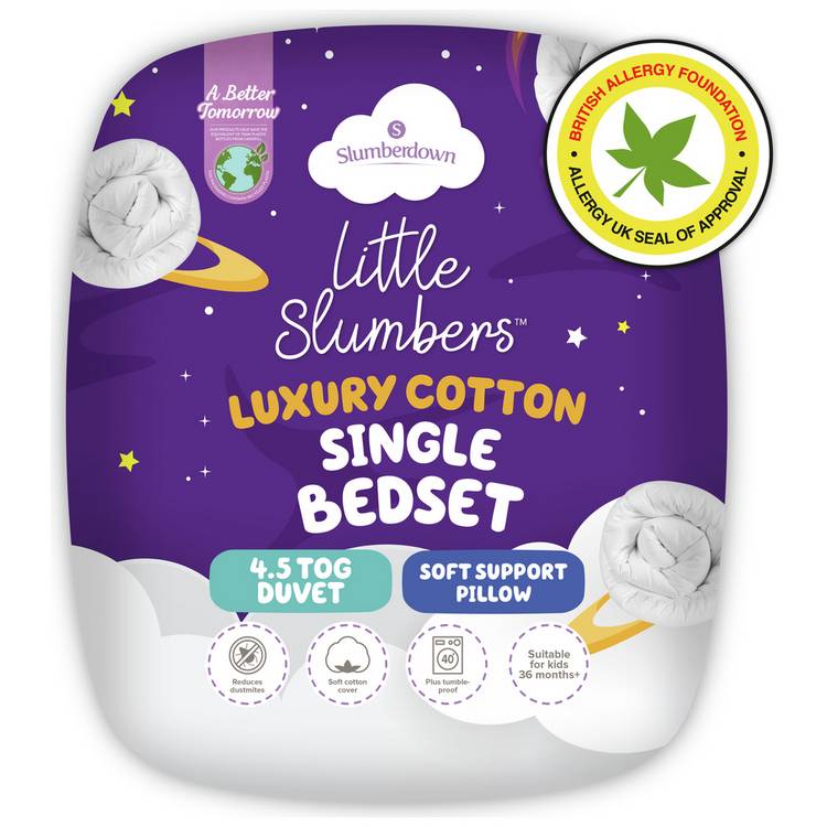 Slumberdown Luxury Cotton 4.5 Tog Kids Bedset - Single