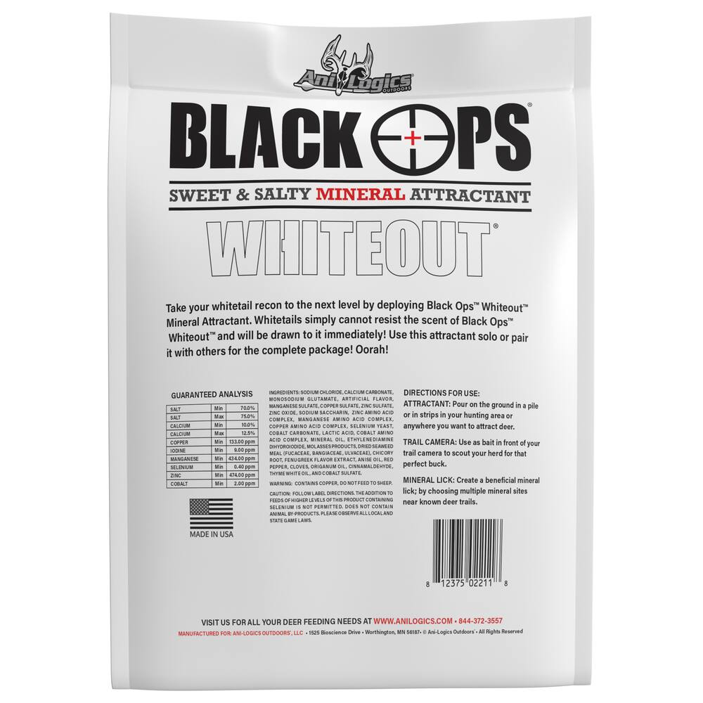 BIGROCK Anilogics Black Ops Sweet & Salty Mineral Whitetail Deer/Elk Attractant, 6.5-lb, White
