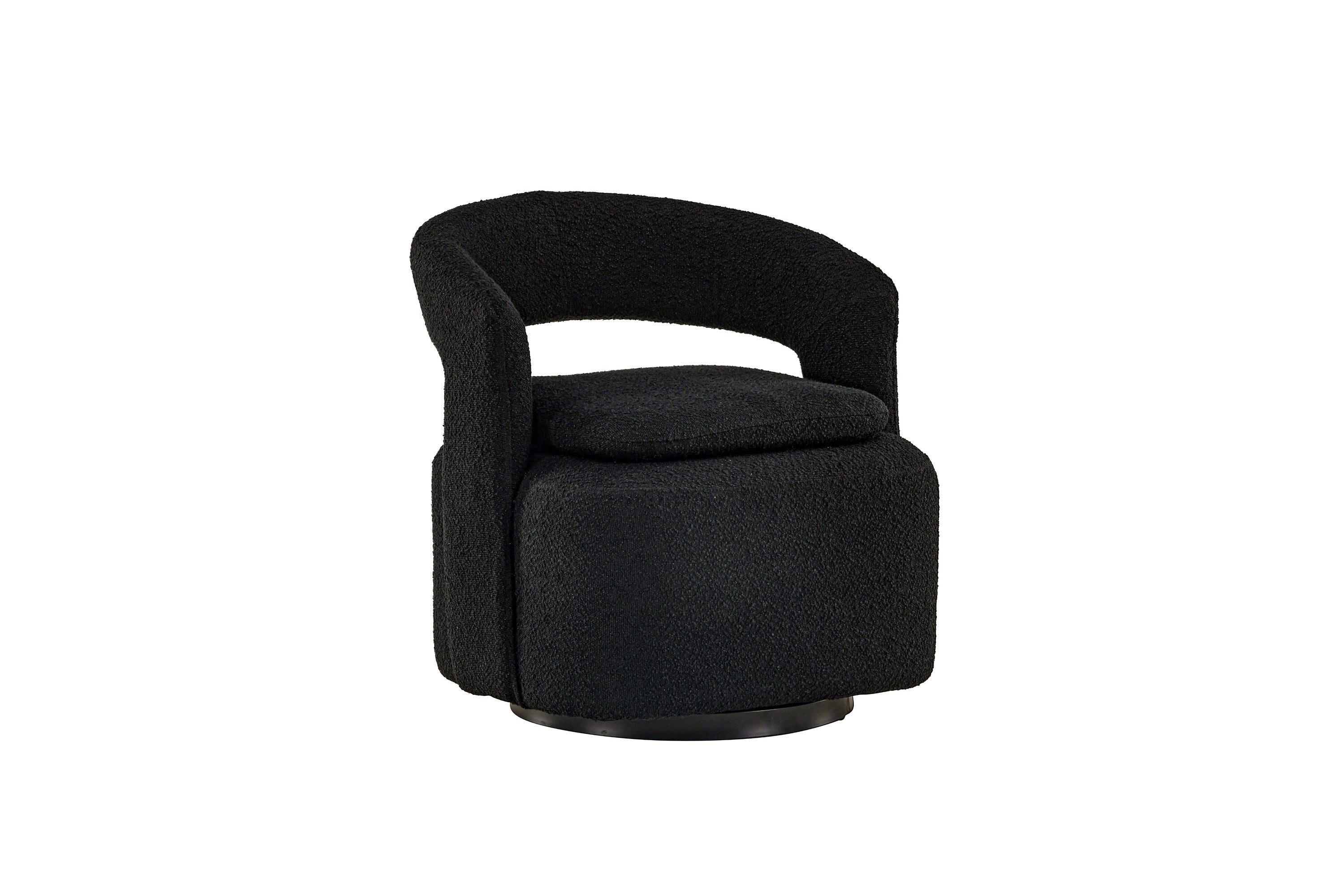Rebellenclub Fauteuil Akando - Zwart bouclé