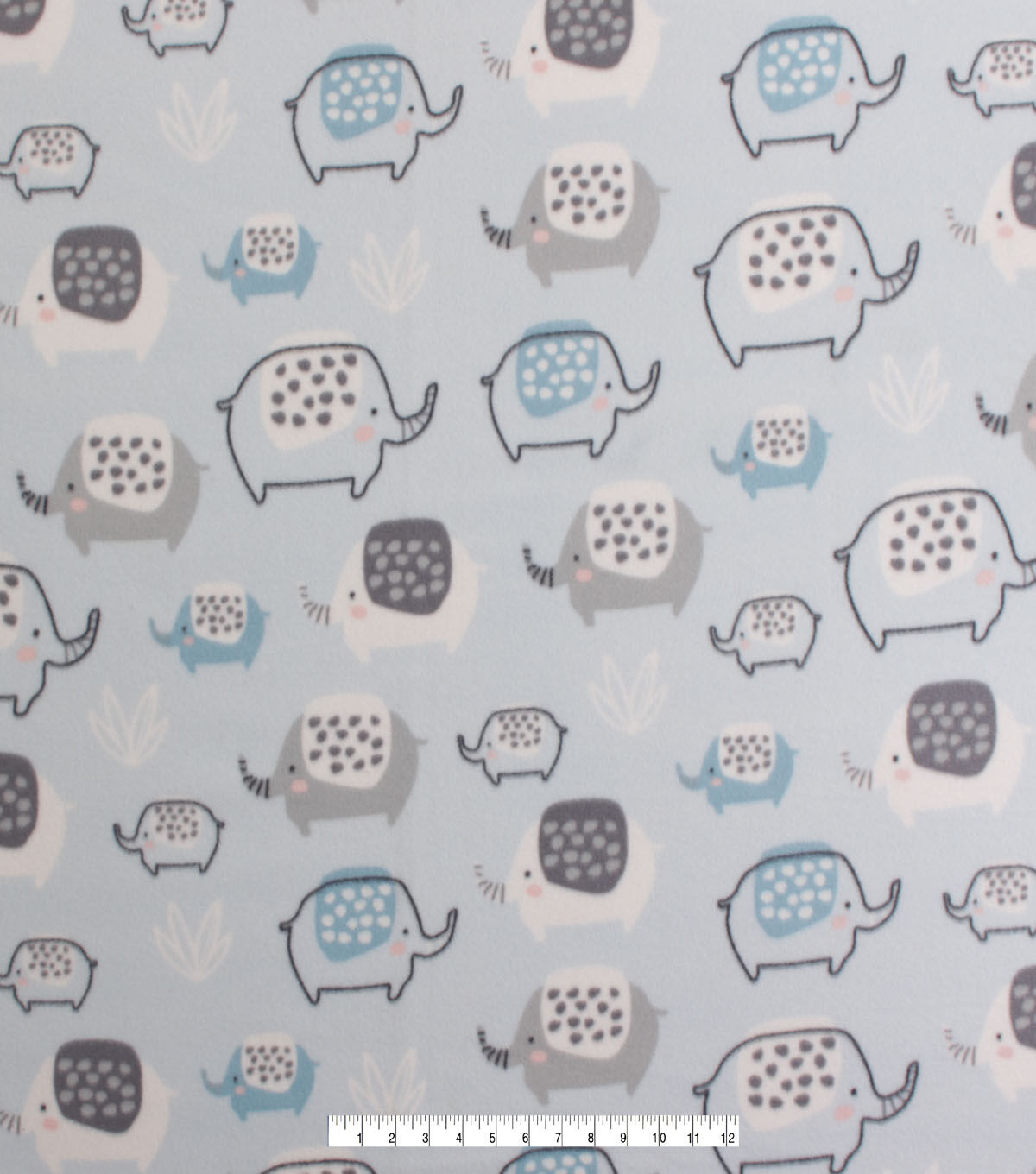 Baby Blue Elephant Blizzard Fleece Fabric
