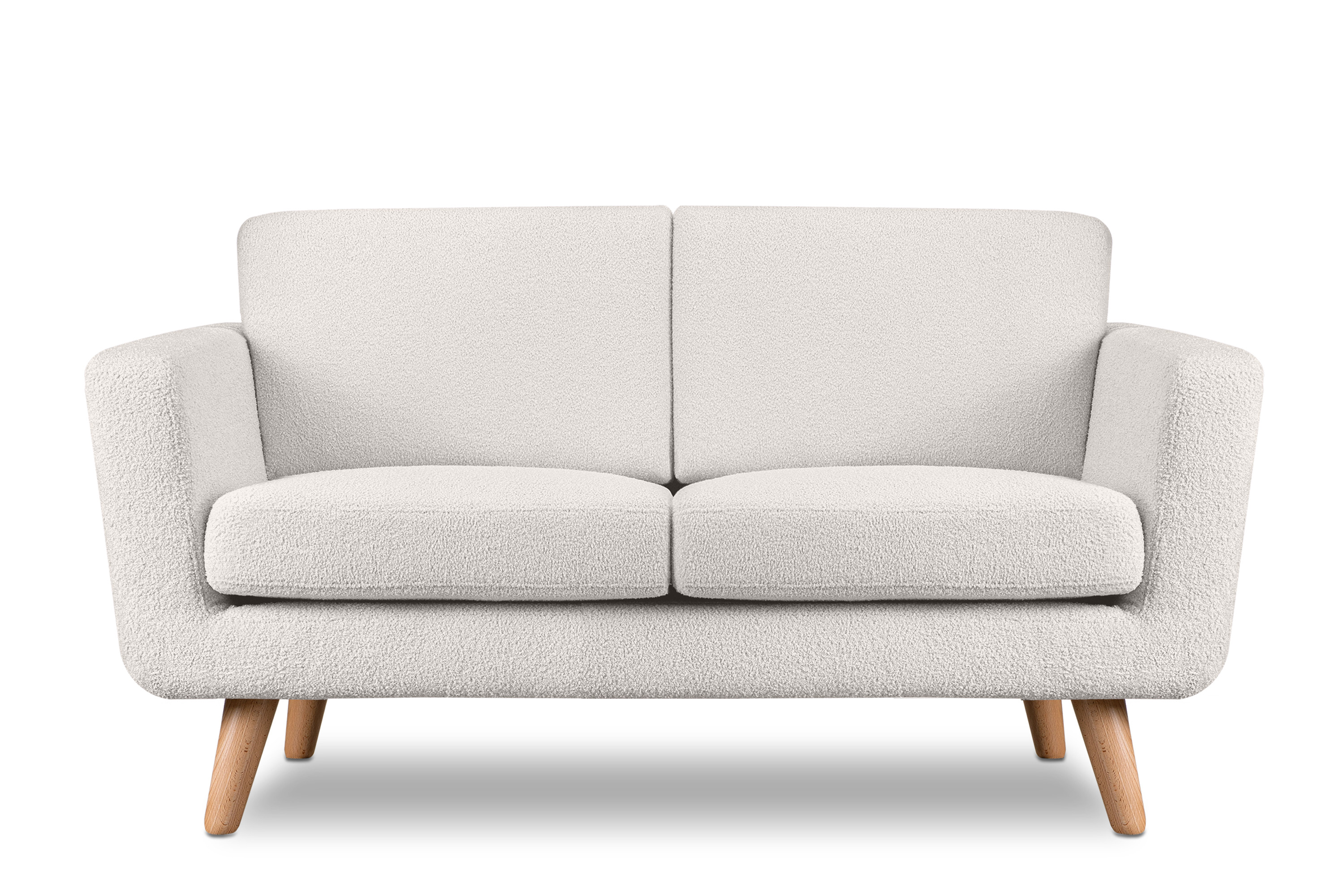 KONSIMO TAGIO Sofa skandynawska 2 osobowa, baranek,biały