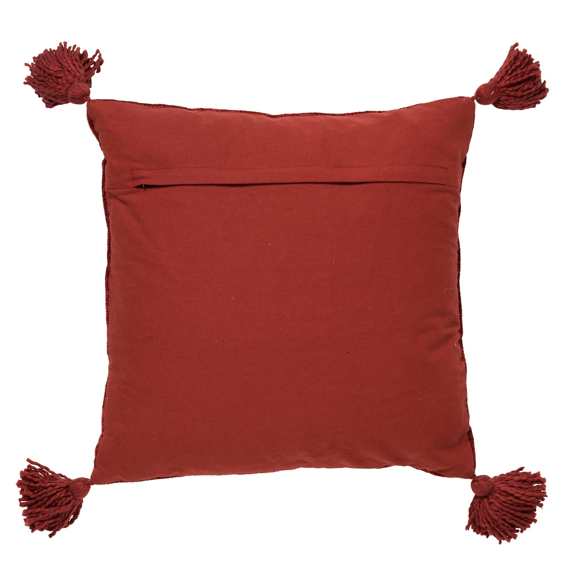- Housse de coussin rouge en coton-45x45 cm uni