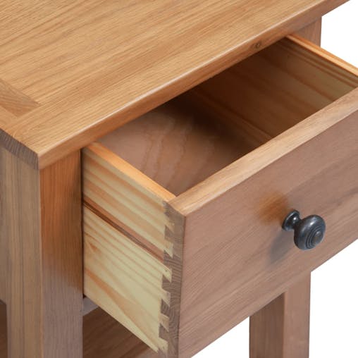 NNEVL Nightstand 36x30x47 cm Solid Oak Wood