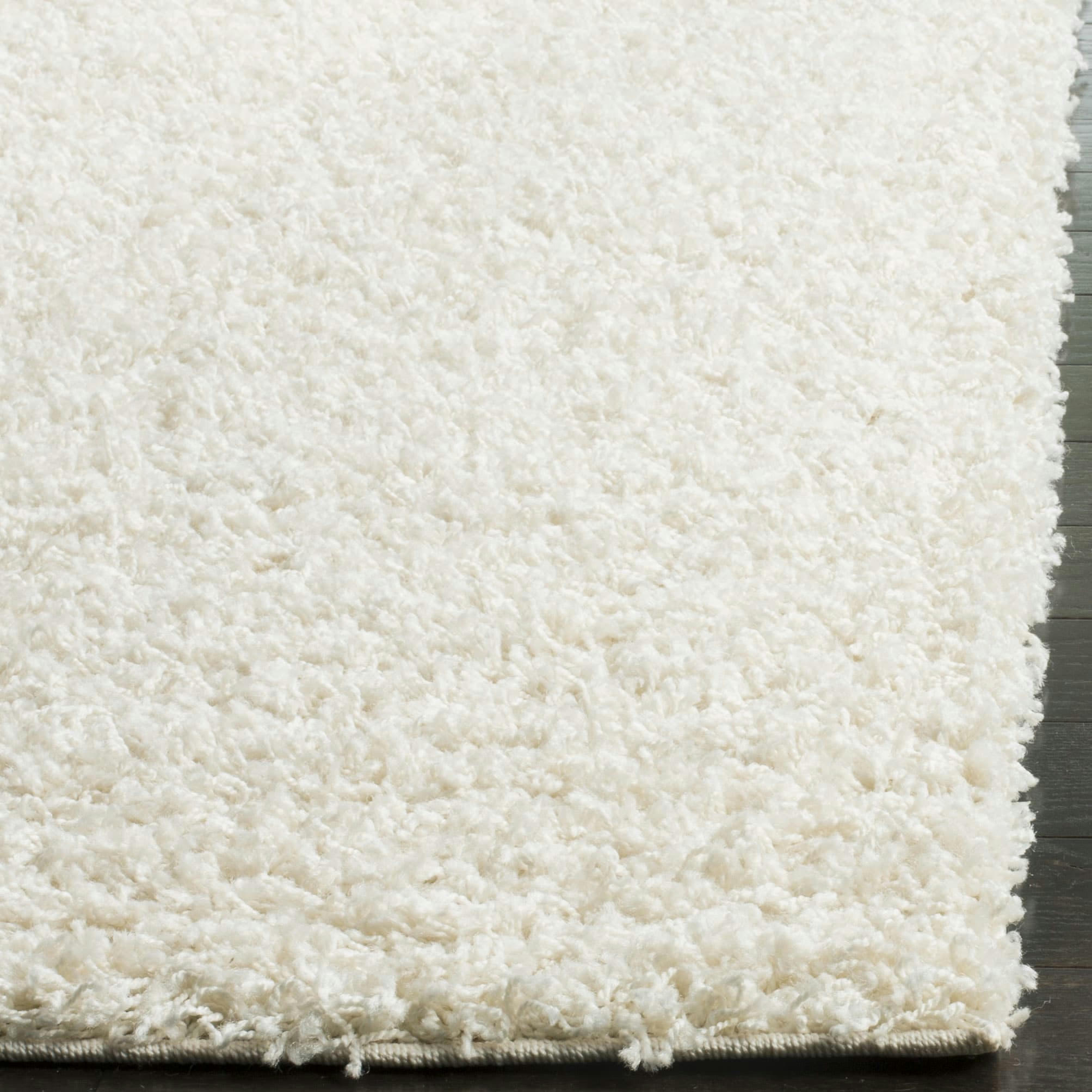 ATHENS SHAG - Tapis de salon interieur hirsute en blanc, 91 x 152 cm
