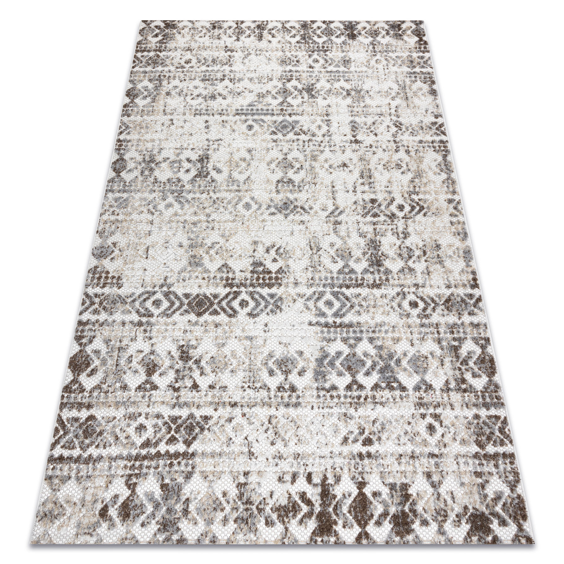 Dywan Strukturalny SOLE D3732 Aztecki, romby - płasko tkany 120x170 cm