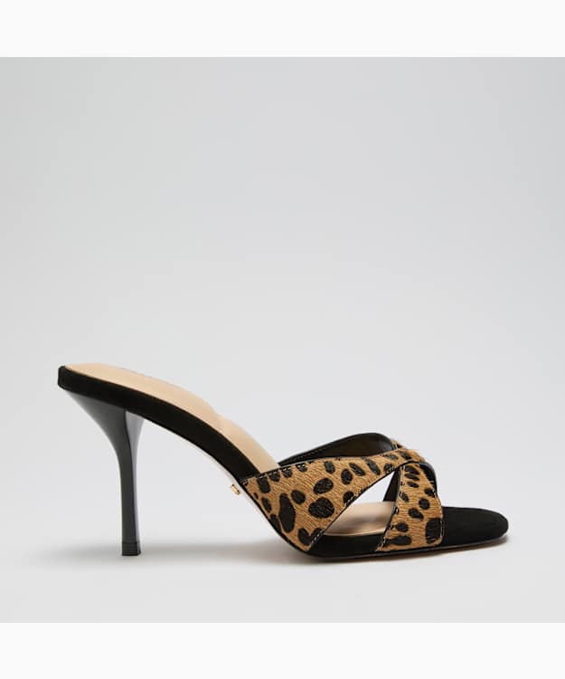 Mavina Leopard - Cheetah Print Heeled Mules