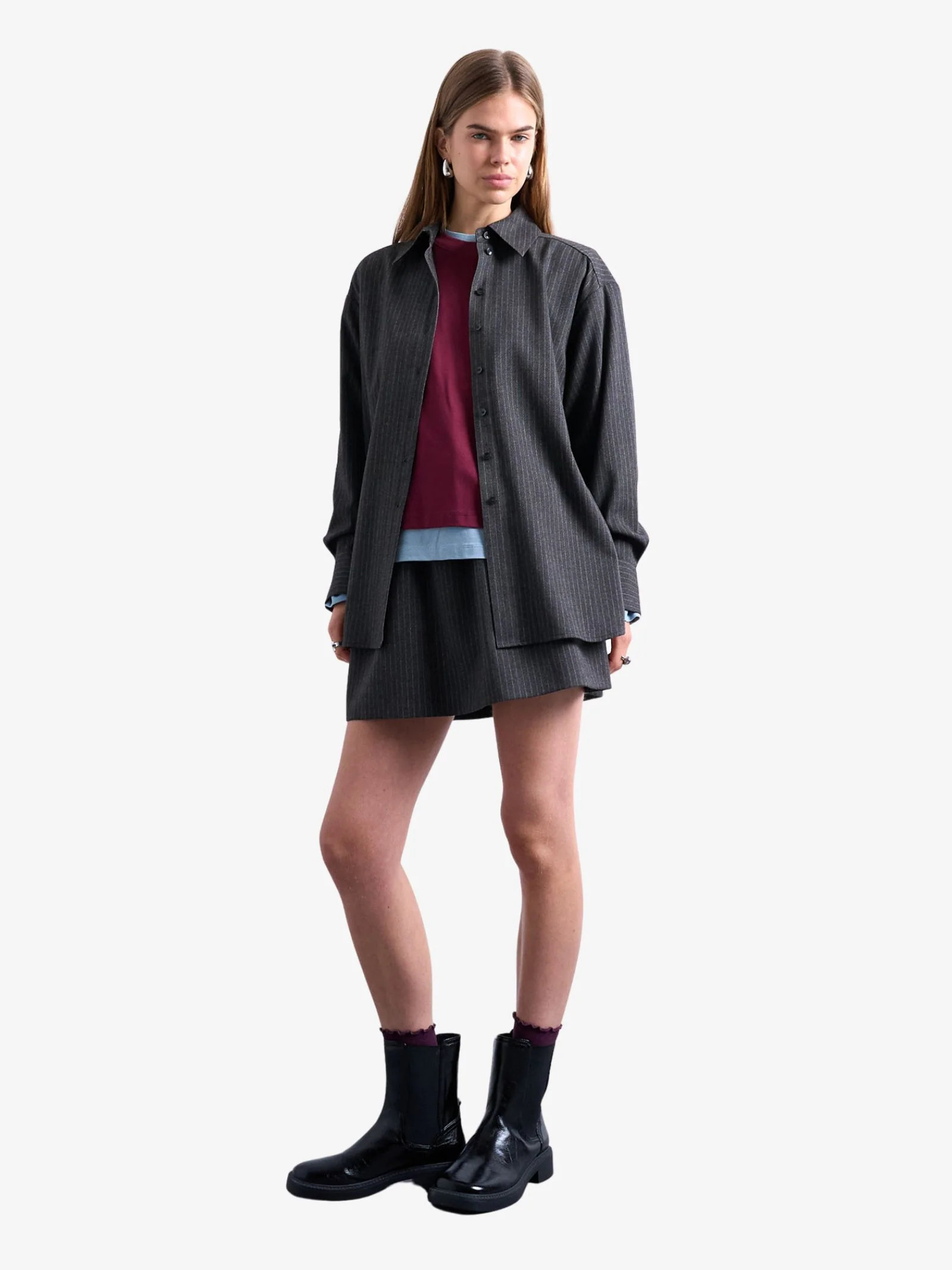 Brushed Pinstripe Tailored Shirt