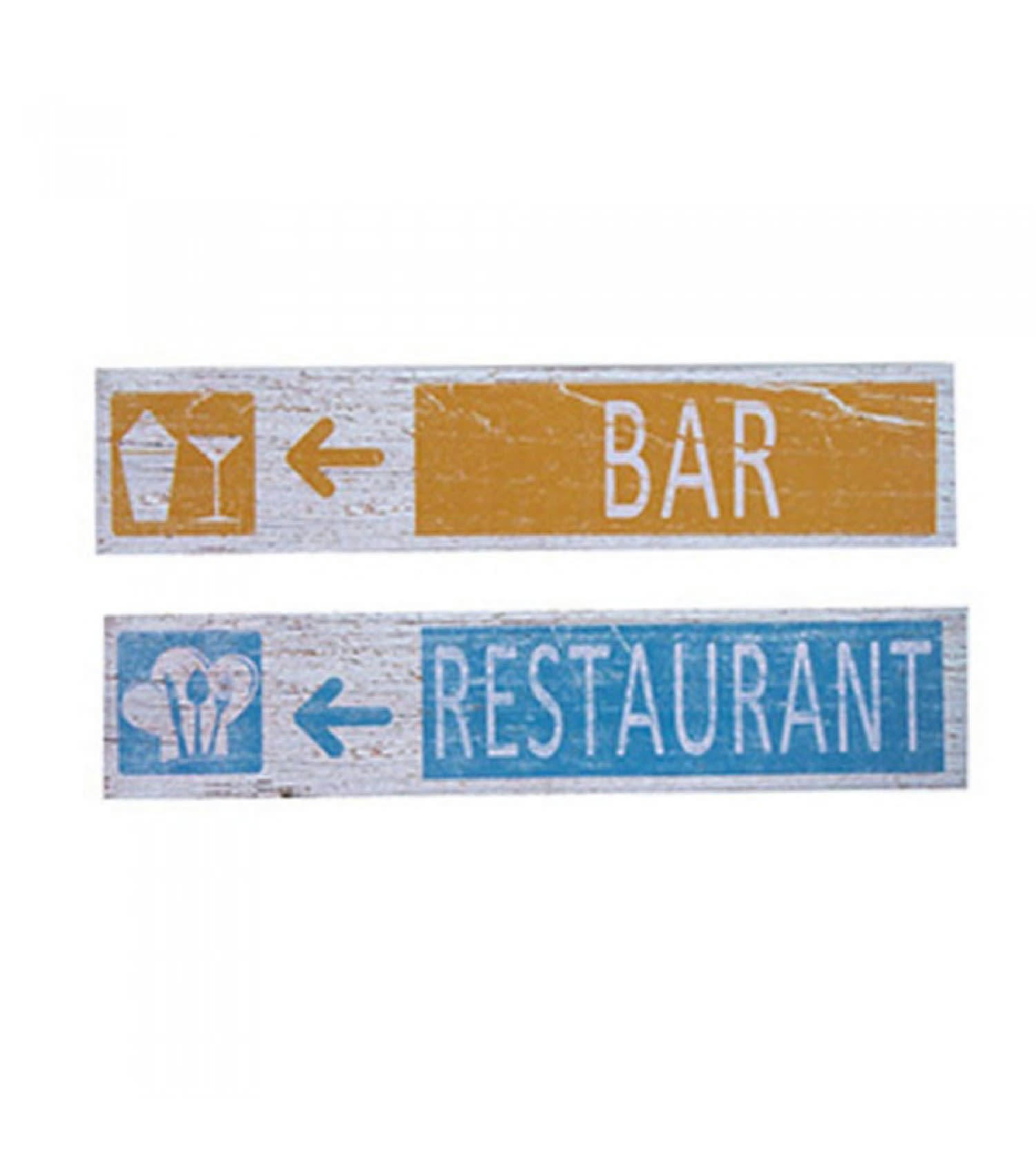 BAR/RESTAURANT - Plaques décoratives signalétiques L30cm