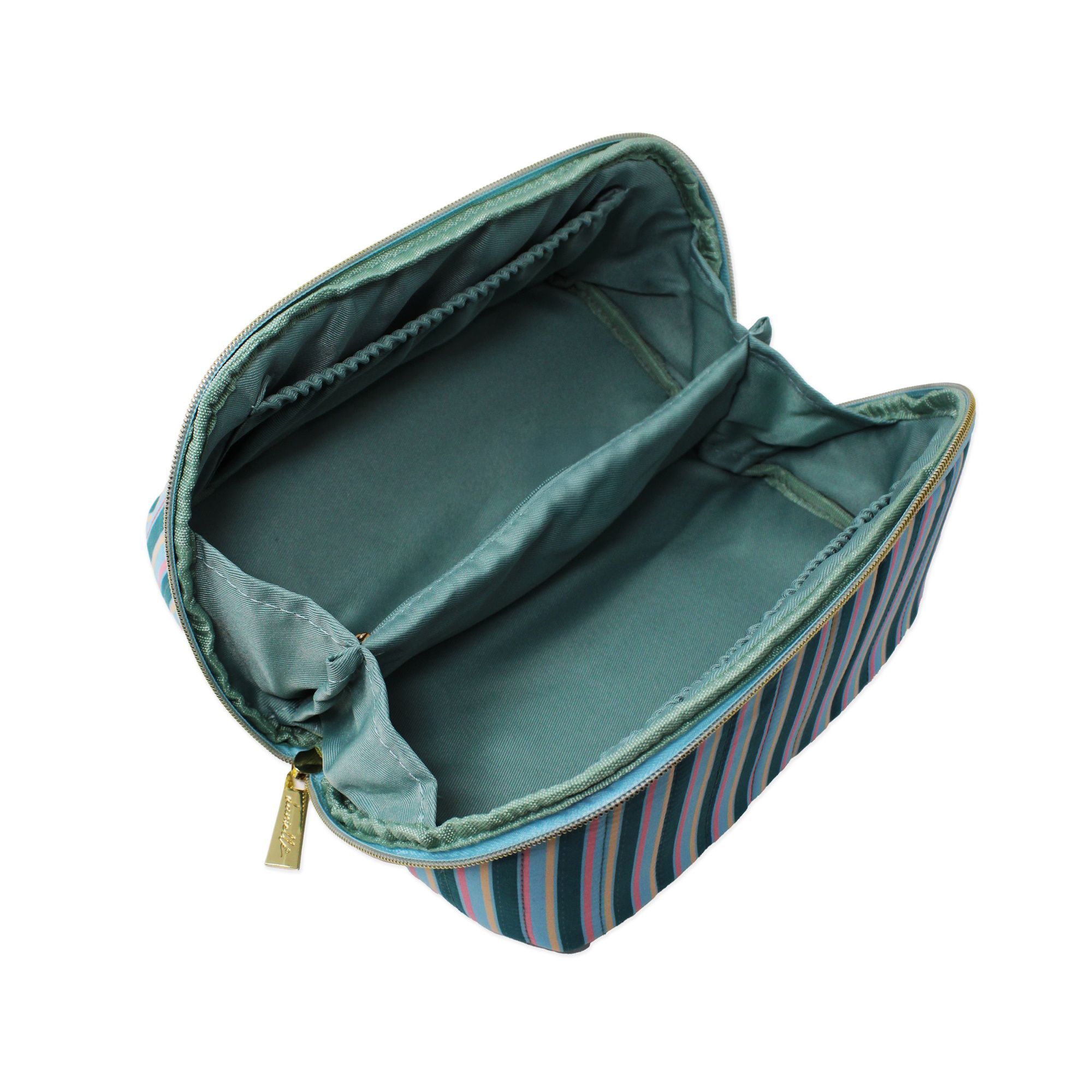 Danielle Creations Cross Zip Quilted Stripe Cosmetic Bag