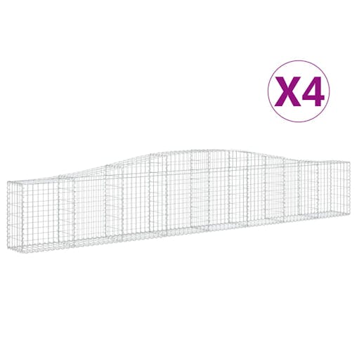NNEVL Arched Gabion Baskets 4 pcs 400x30x60/80 cm Galvanised Iron