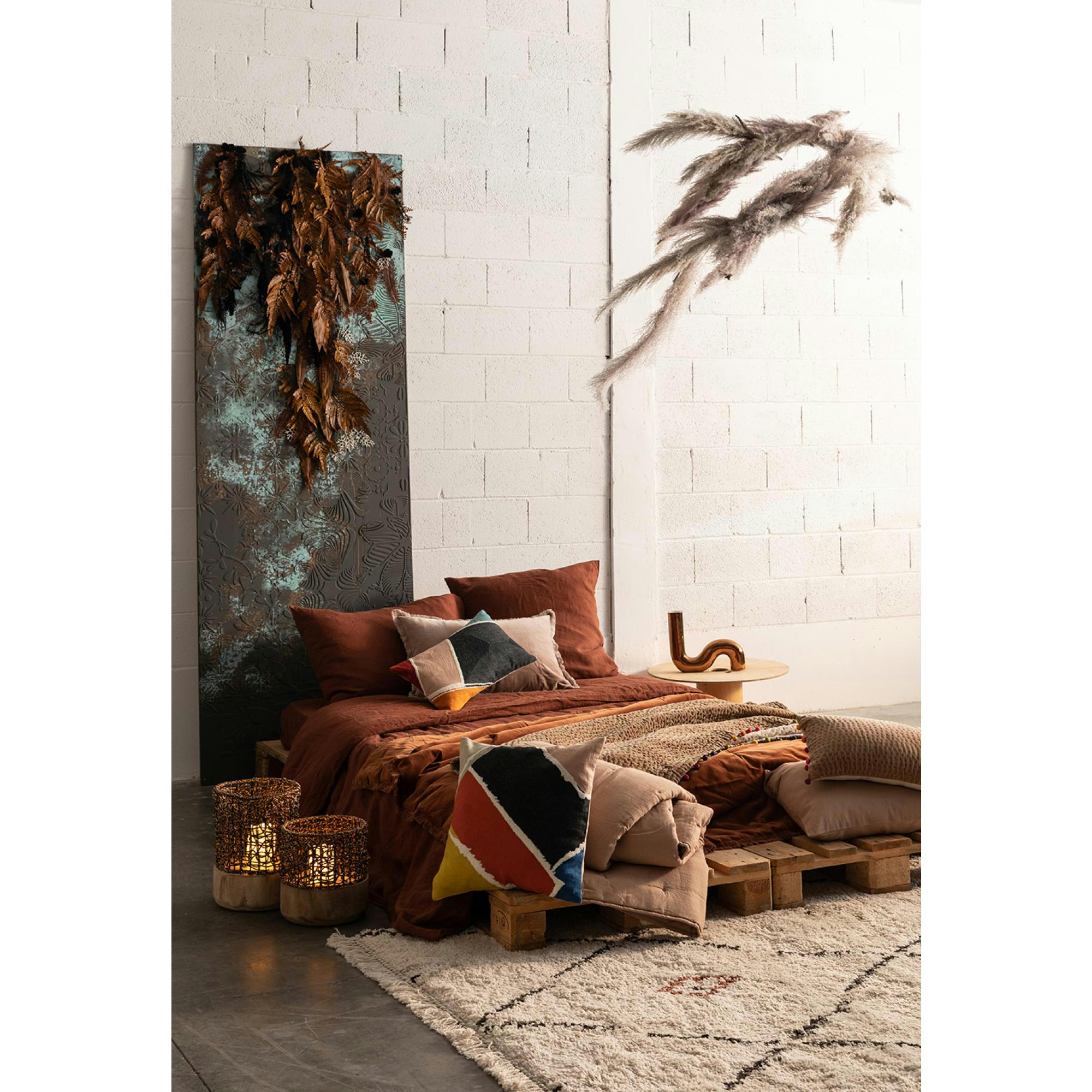 ZEFF - Housse de couette stonewashed  en lin caramel 240 x 220