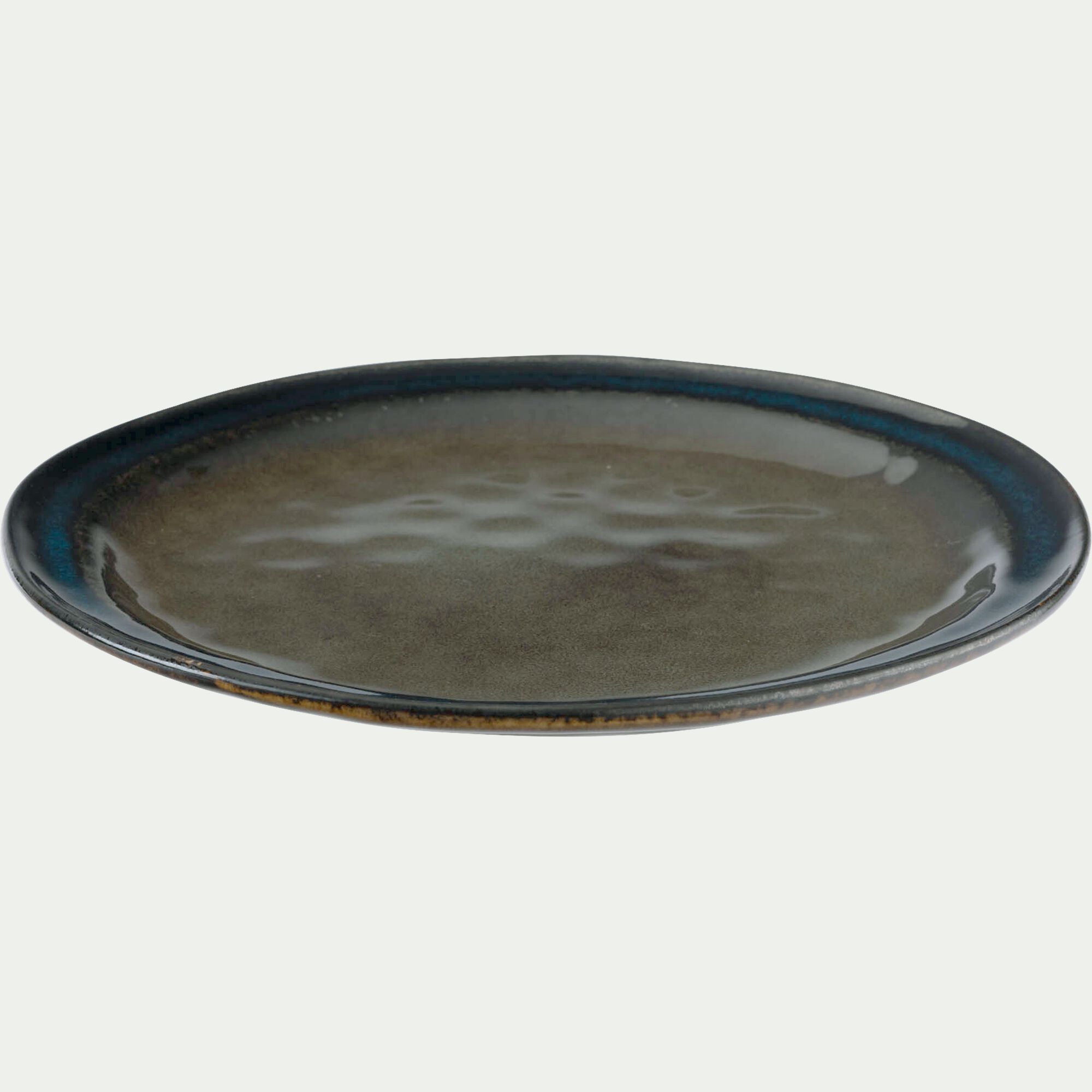 JADE - Assiette plate en grès D27cm - vert cèdre