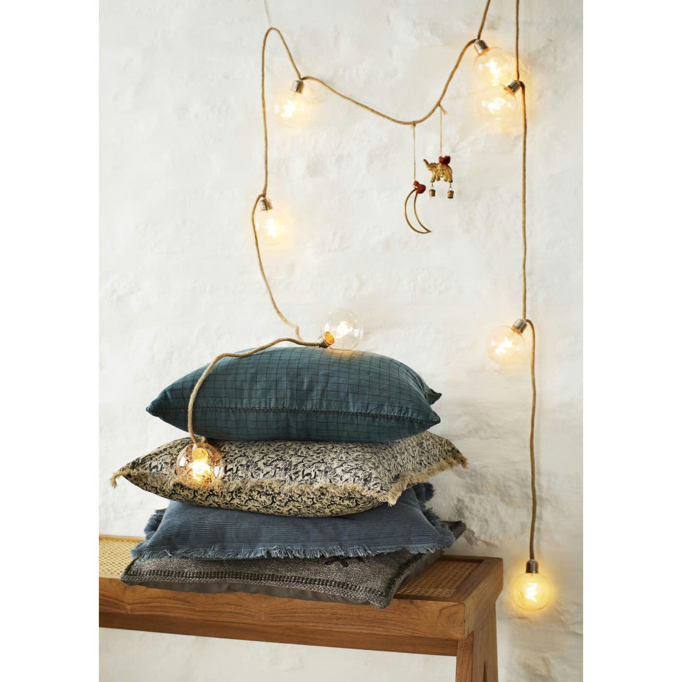 CHENILLE - Housse de coussin chenille charbon 50x50