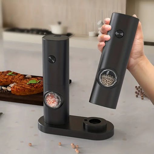 NNETM Electric Pepper Grinder Set - 2pcs Household Sea Salt Ginders