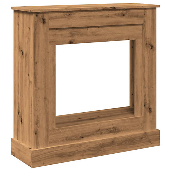 Cadre de cheminée chêne artisanal 90x30x90 cm bois ingénierie