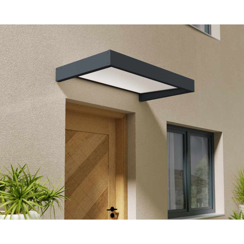 Marquise de porte Sophia gris foncé 160 x 95 cm CANOPIA