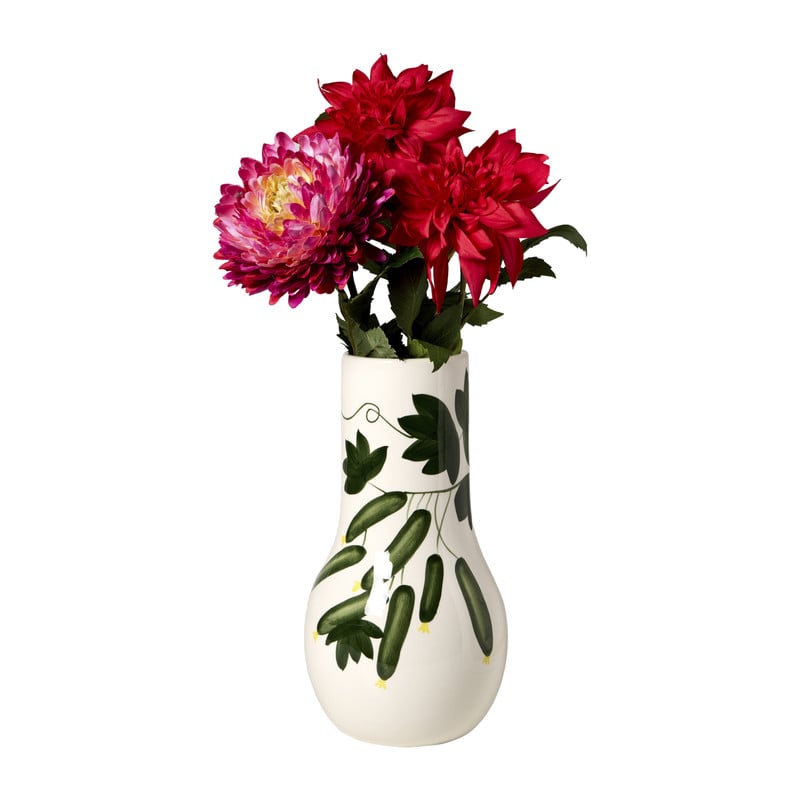 Vaas augurken - groen/wit - &Oslash;18.5x32 cm