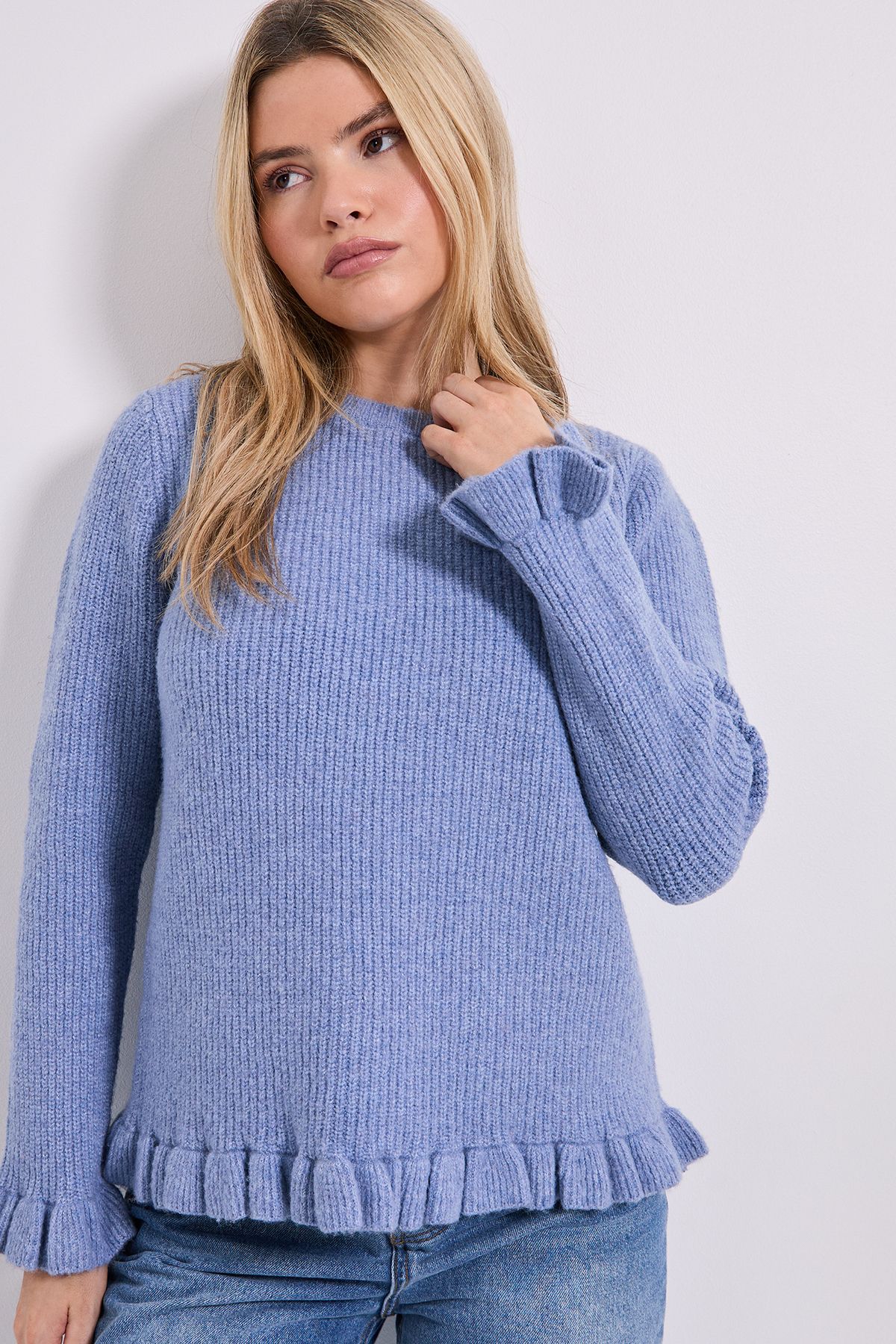 Dorothy Perkins Ribbed Ruffle Cuff Jumper