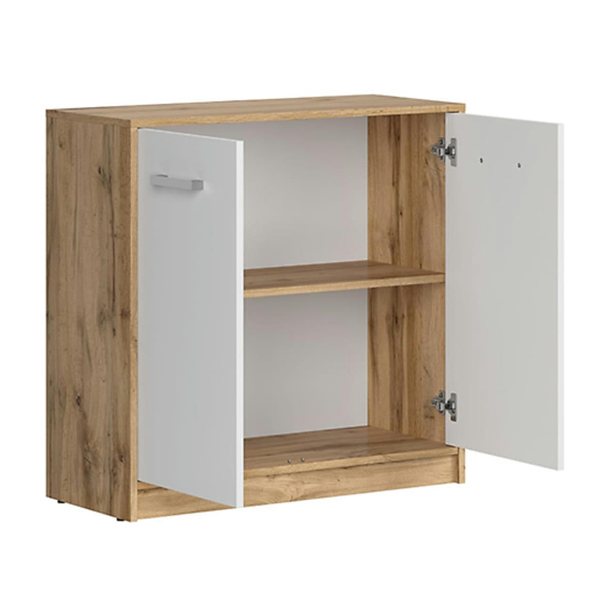 - Buffet 2 portes stratifiés blanc et naturel