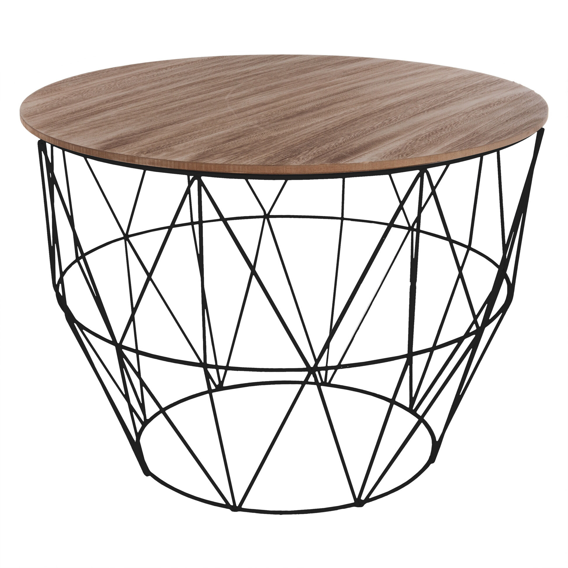 Mesa de apoio ATOMIC em metal preto e mdf 56cm