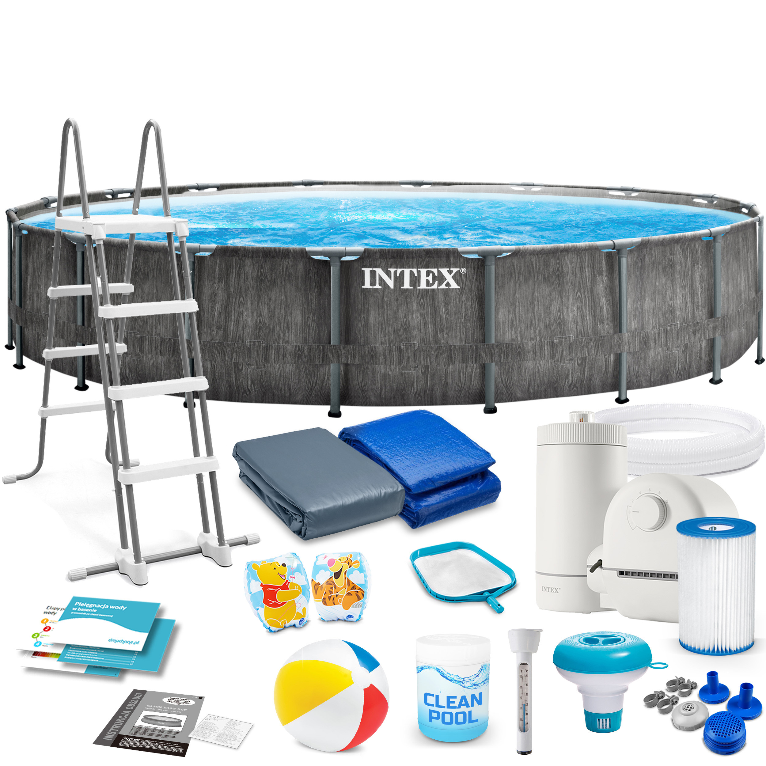 Basen ogrodowy stelażowy 549x122cm Intex zestaw 18w1