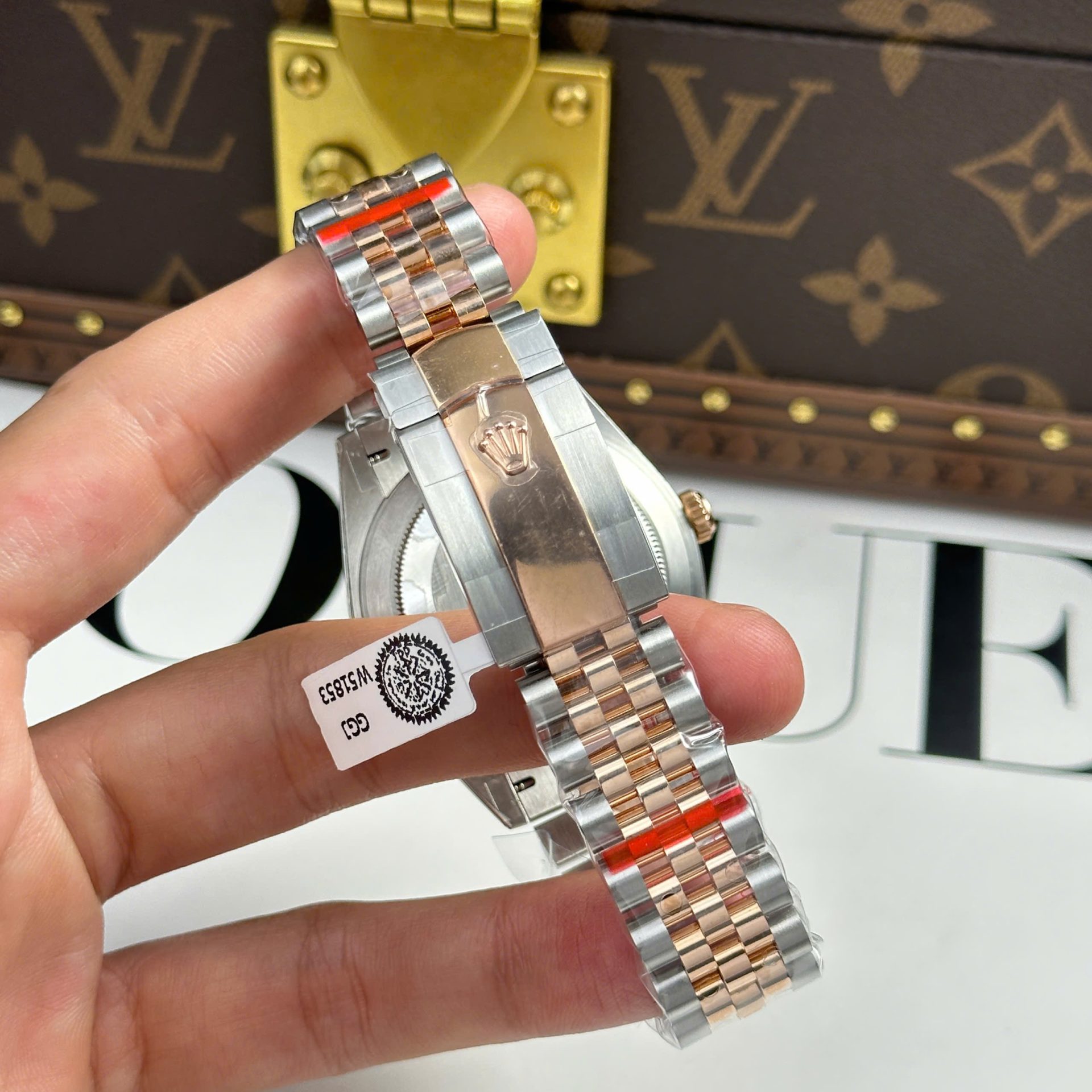 Rolex Datejust 126331 SS/RG Plated Chocolate Dial CZ Diamonds 41mm Jub Super Clone