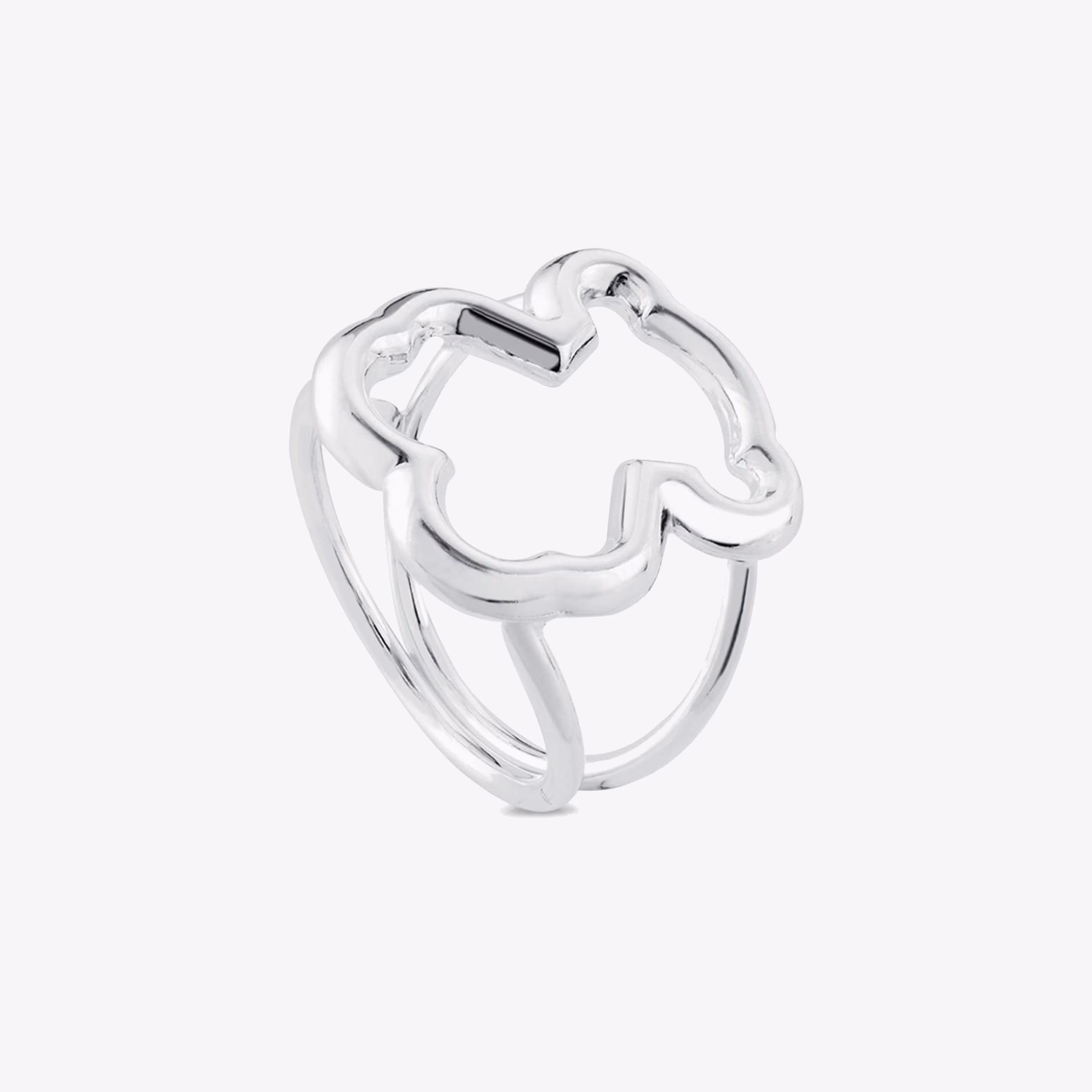 Anillo de plata motivo silueta oso  New Carrusel