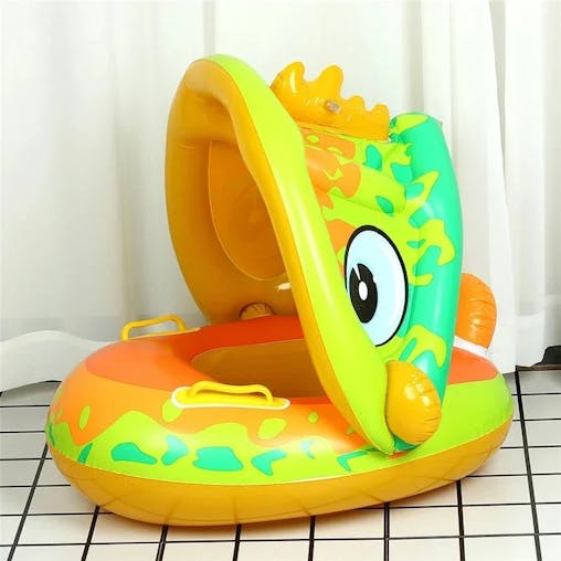 NNEOBA Baby Swim Ring Inflatable Seat with Sunshade(Yellow)