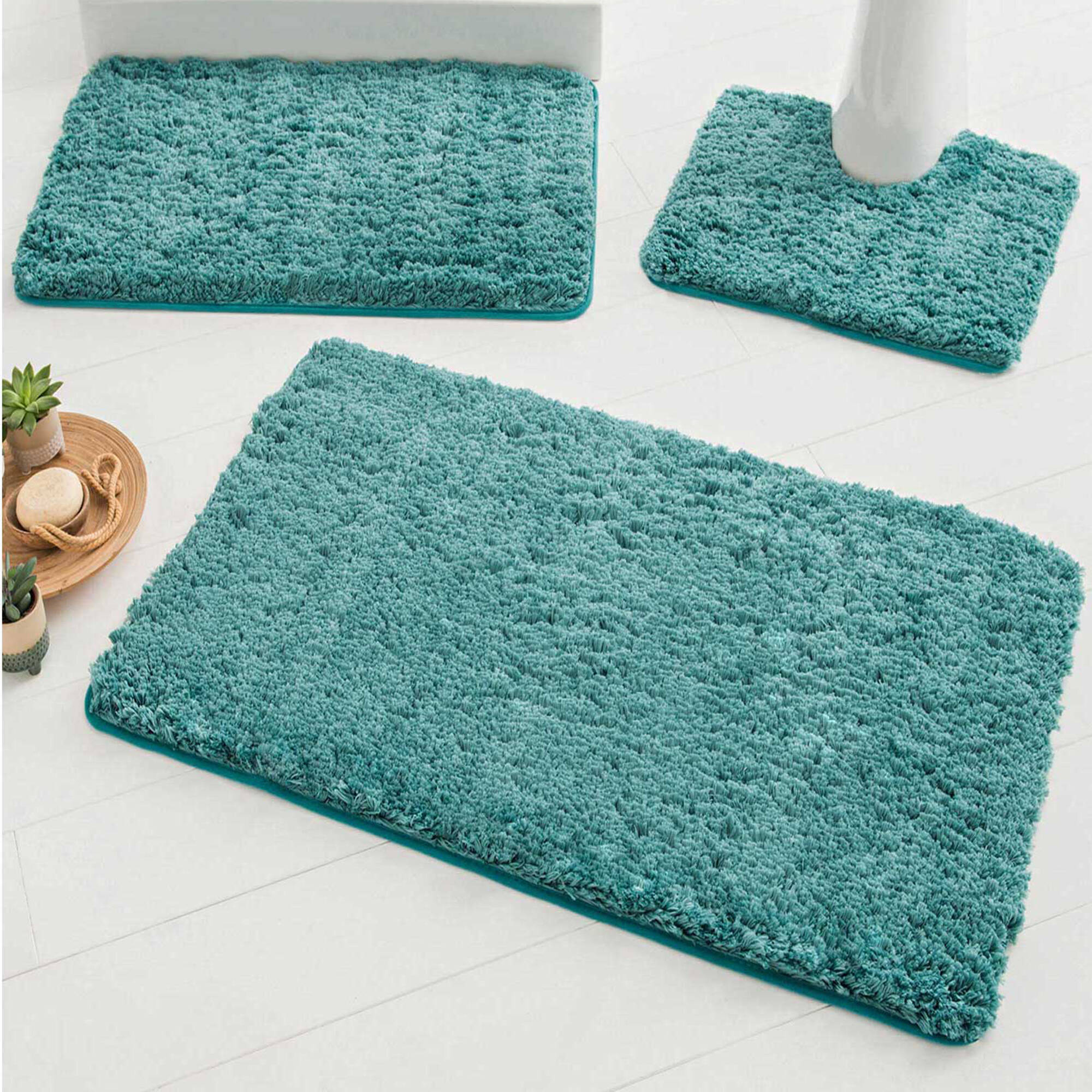 Tapis de bain uni moelleux microfibre