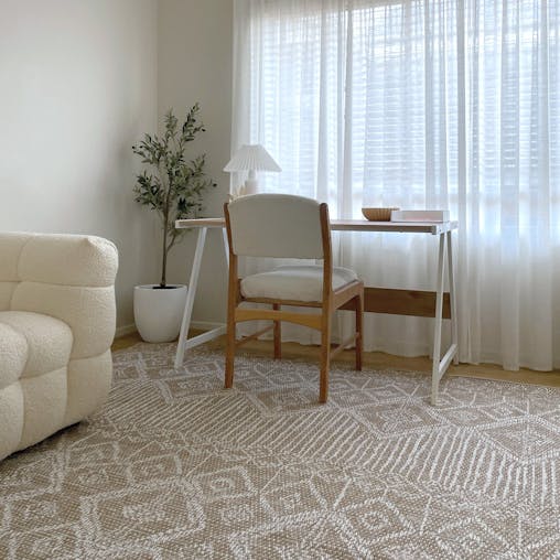 Ullah Brown and Ivory Tribal Flatweave Indoor Outdoor Rug