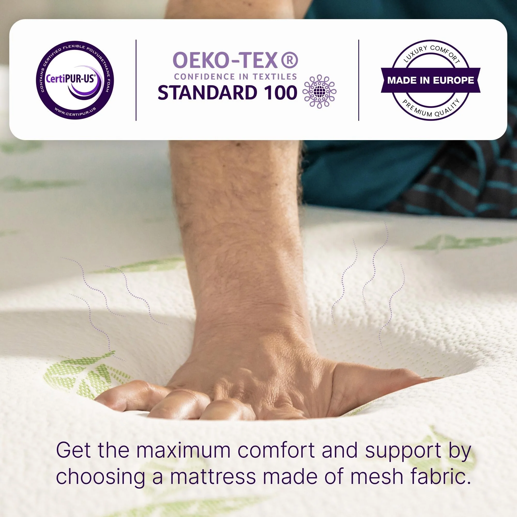 NapQueen Anula 12 Green Tea Memory Foam Mattress, Bed in a Box