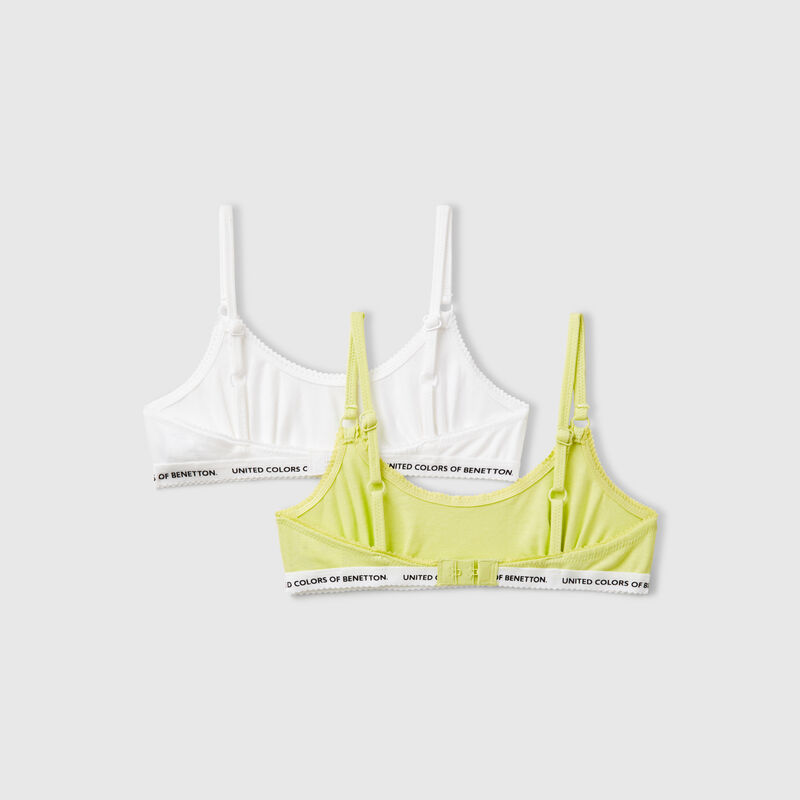 Two bras in stretch cotton