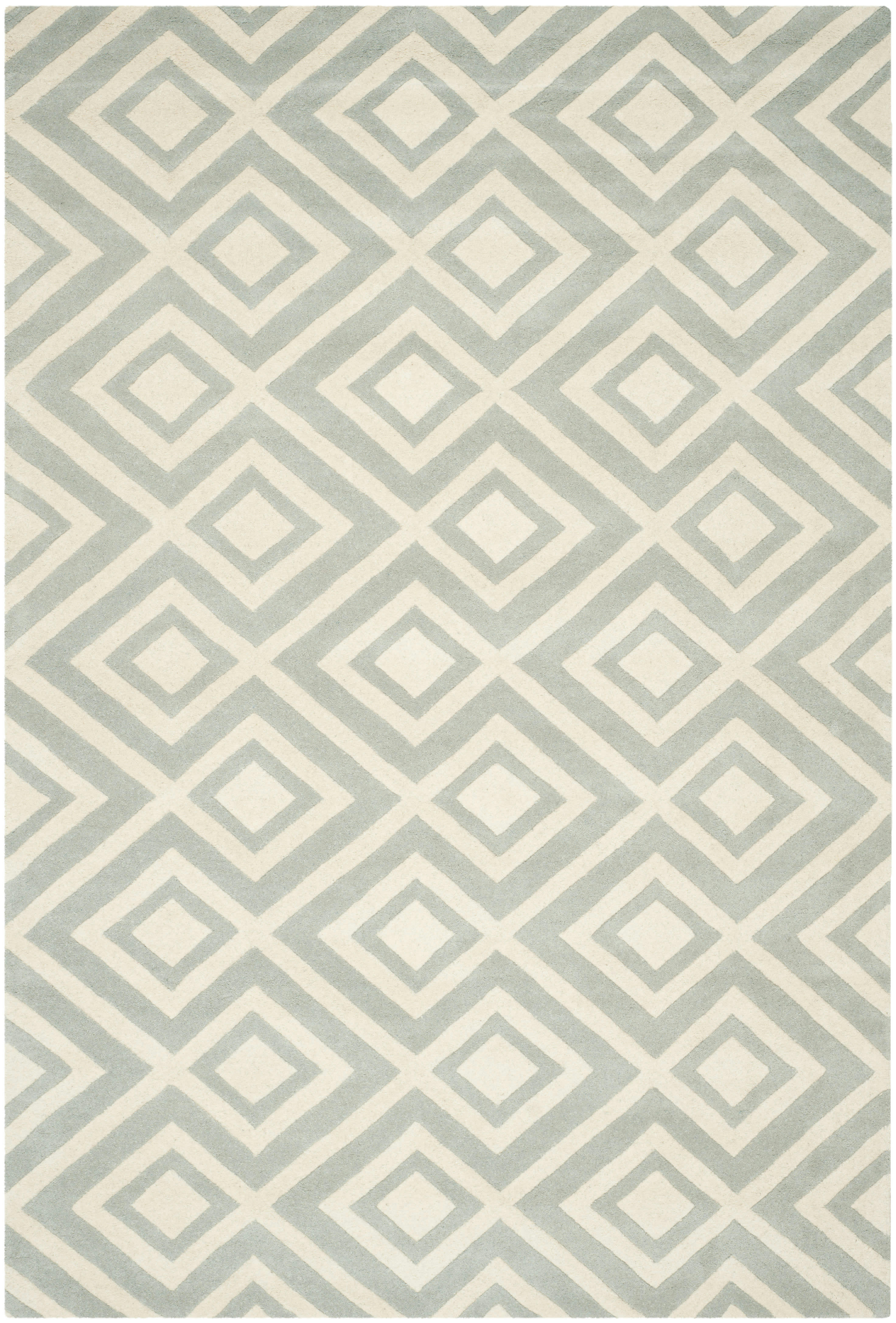 CHATHAM - Tapis de salon interieur en gris & ivoire, 152 x 244 cm