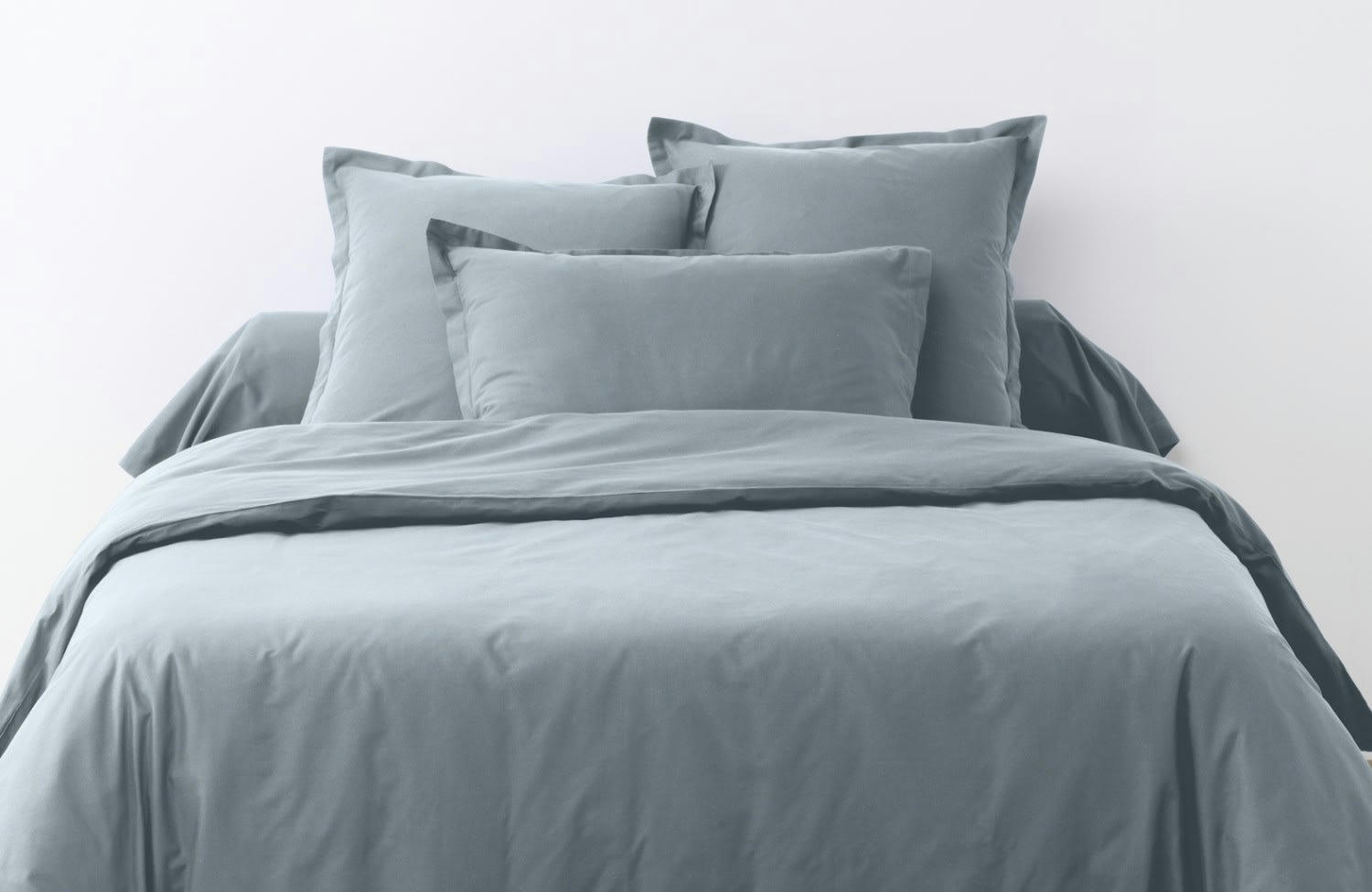 UNI BP - Taie d'oreiller coton bleu 63x63 cm