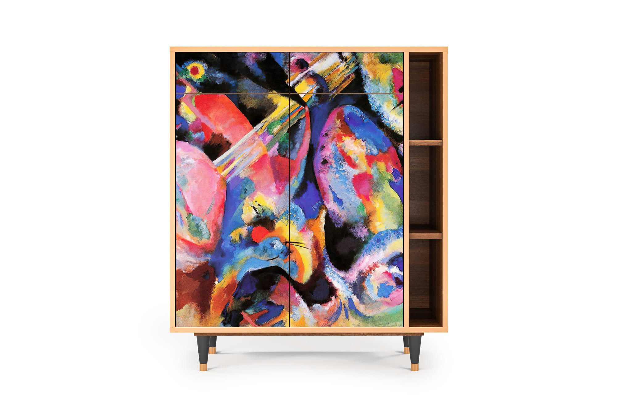 KANDINSKY - Buffet  multicolore 2 tiroirs et 2 portes L 94 cm